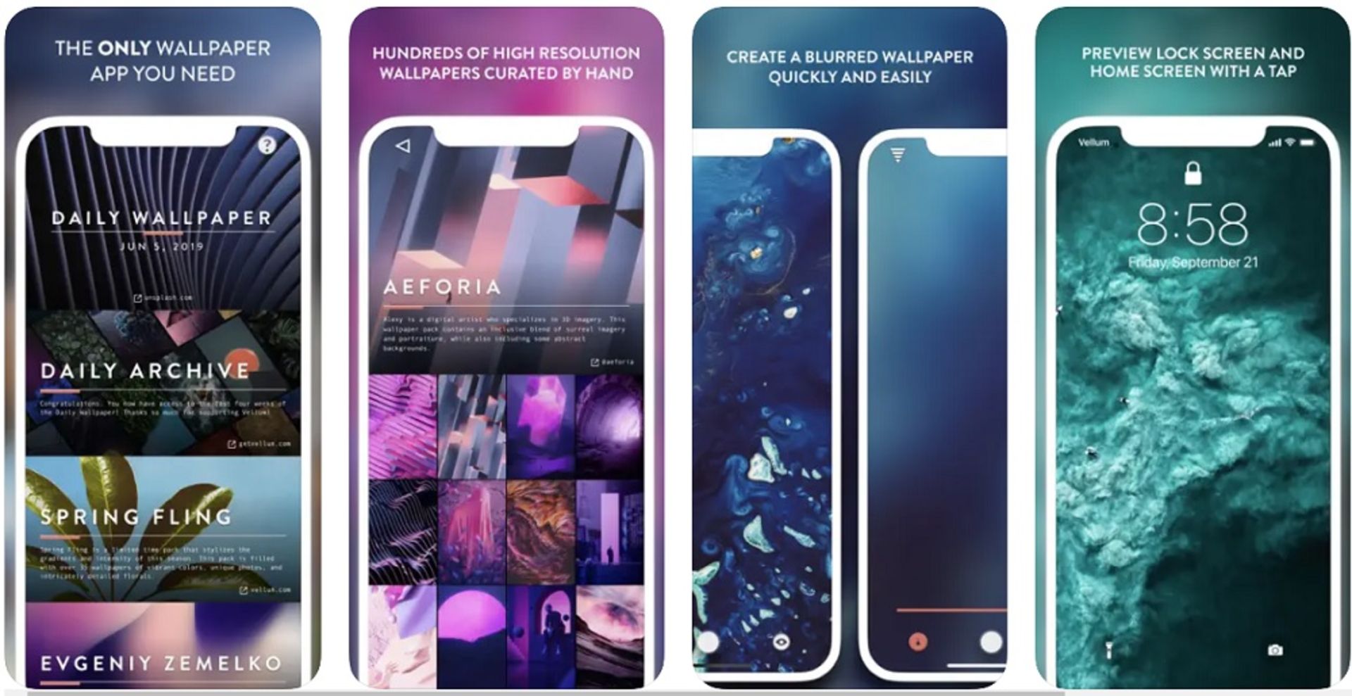 برنامه والپیپر آیفون vellum