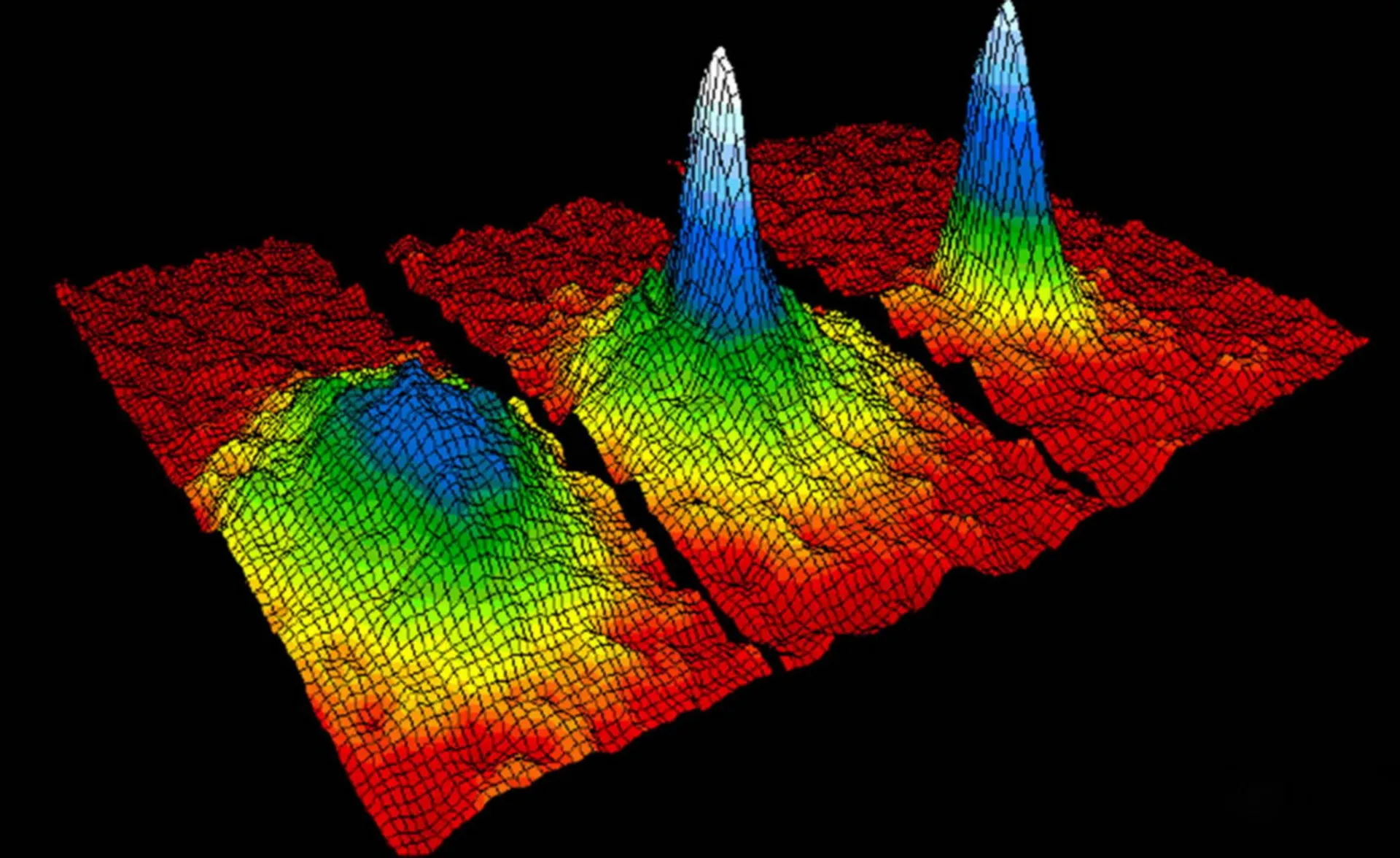 داده‌های توزیع سرعت (در سه نما) برای گازی از اتم‌های روبیدیوم