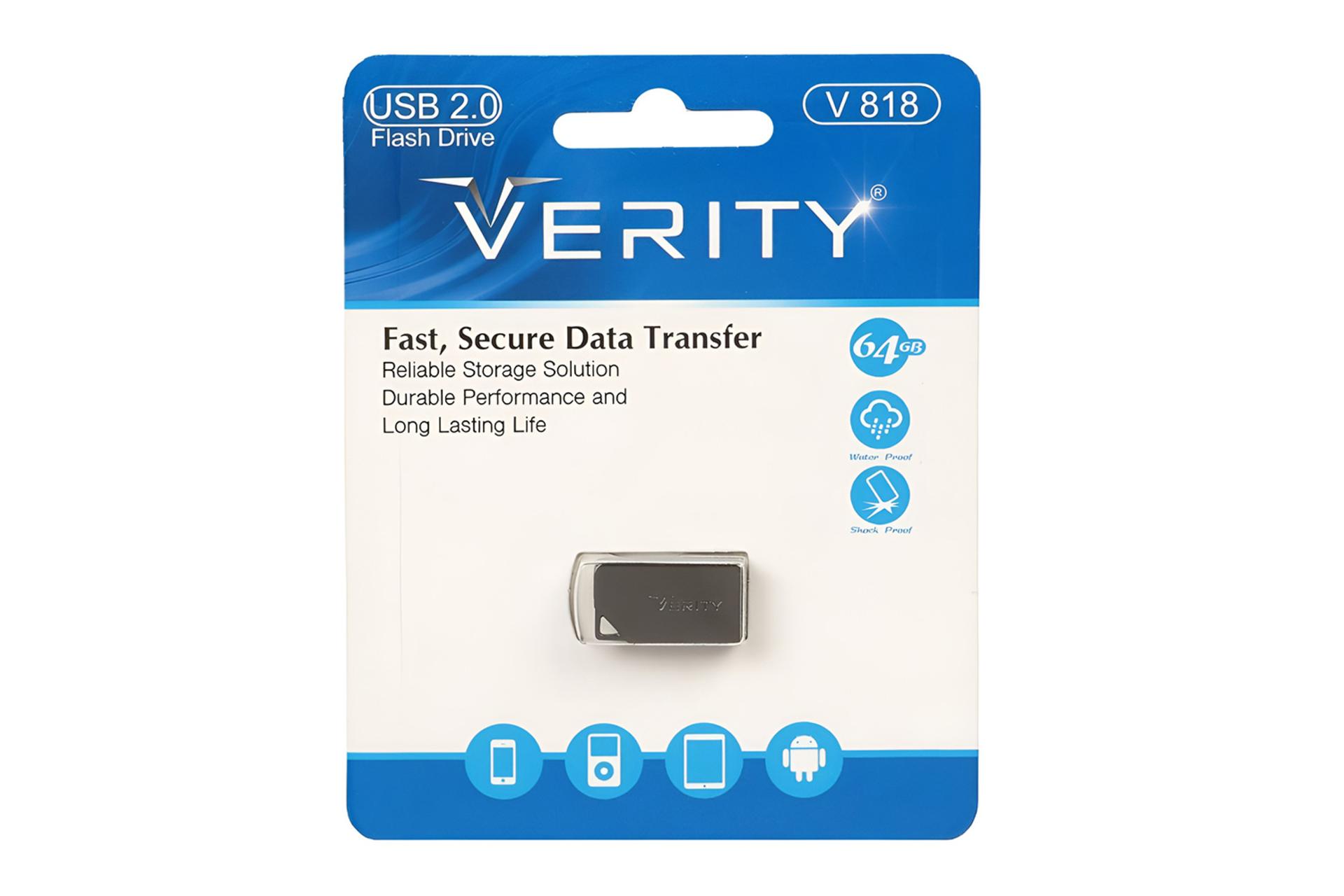 جعبه فلش مموری وریتی Verity V 818 64GB USB 2.0