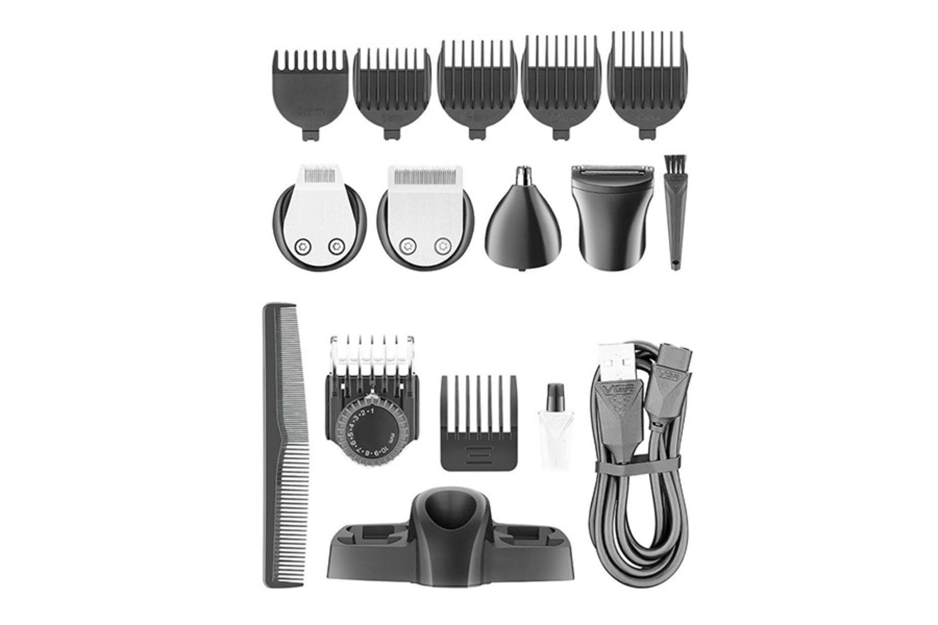 ماشین اصلاح وی جی آر VGR V-105 نمای لوازم همراه