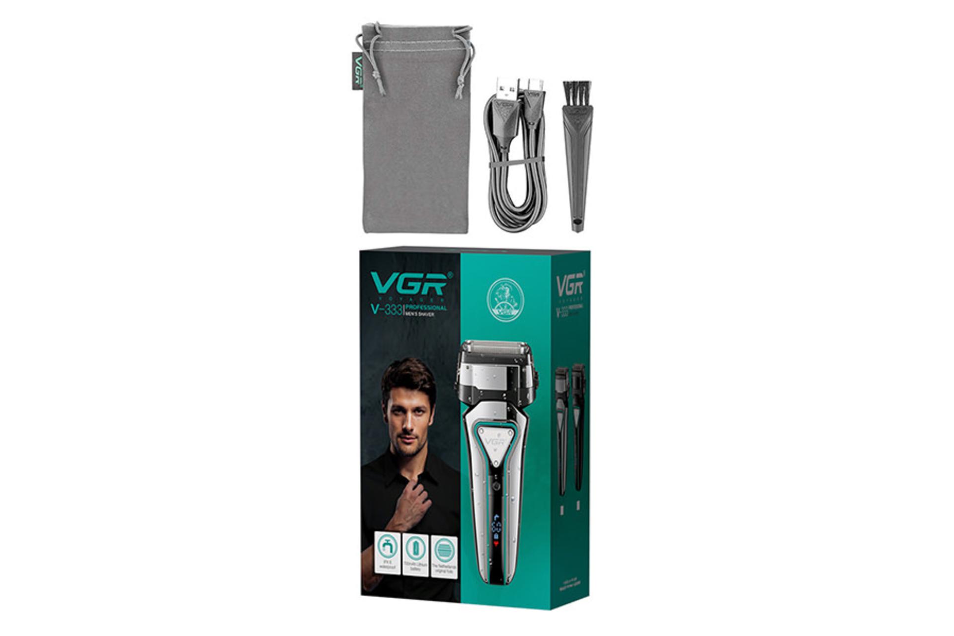 ماشین اصلاح وی جی آر VGR V-333 نمای بسته بندی