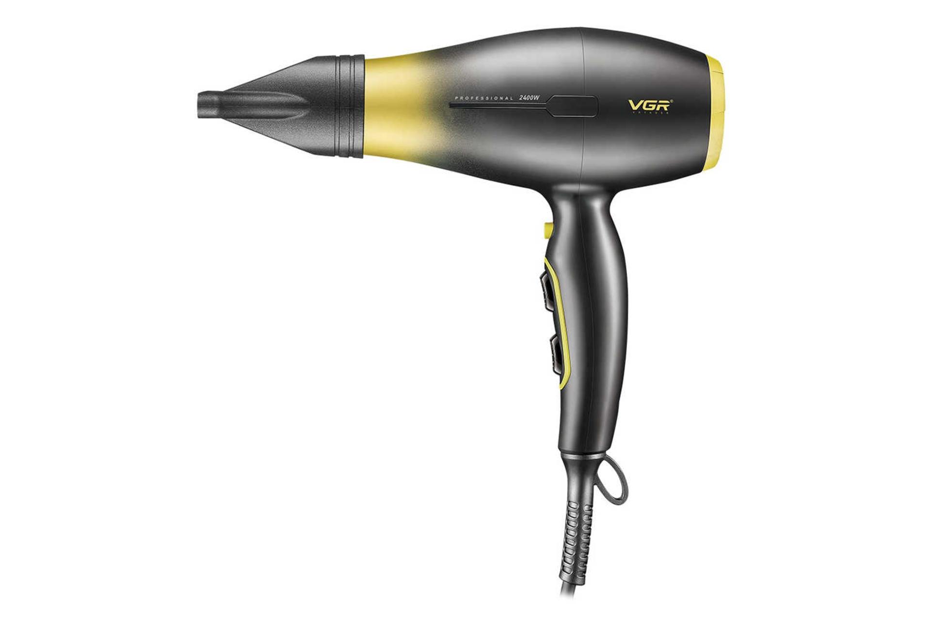 نمای سمت راست سشوار وی جی آر V-461 رنگ مشکی