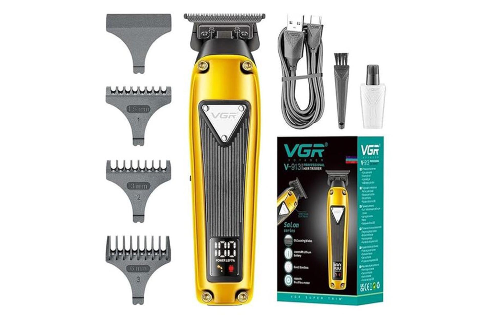 ماشین اصلاح وی جی آر VGR V-913 نمای لوازم همراه بسته بندی