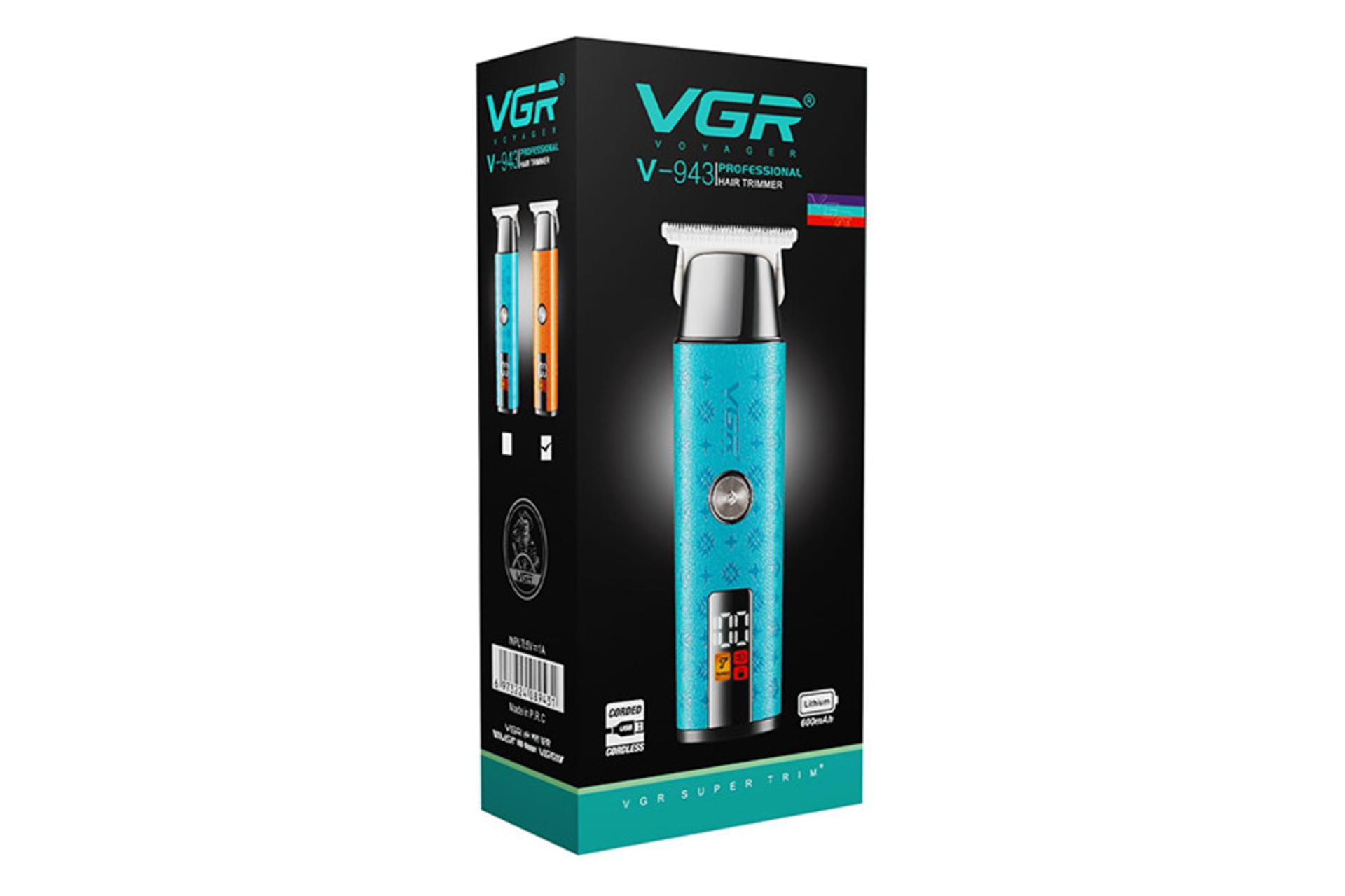 ماشین اصلاح وی جی آر VGR V-943 نمای بسته بندی