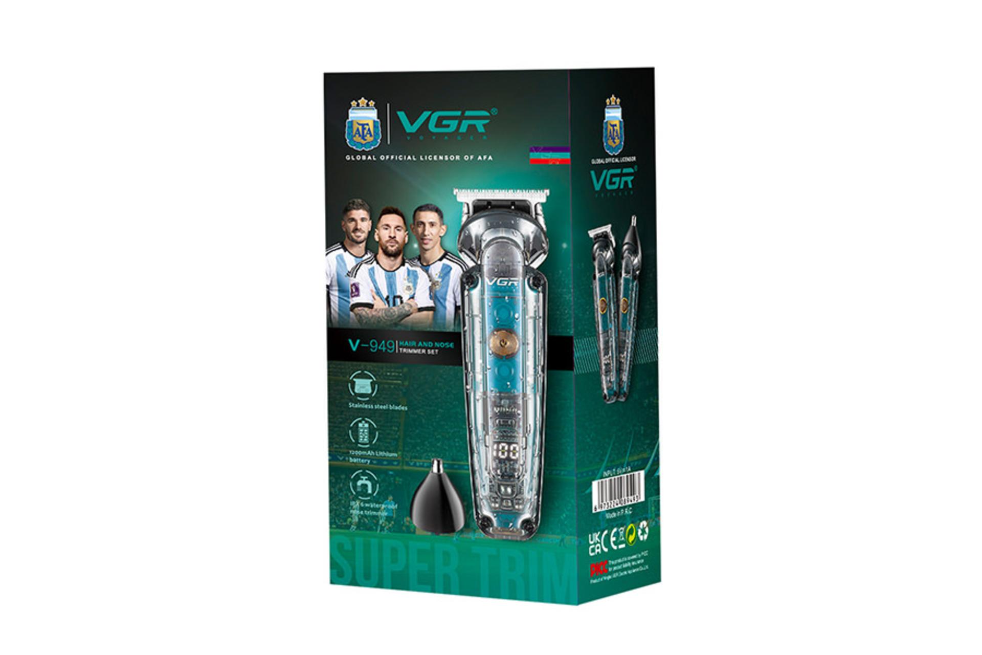 ماشین اصلاح وی جی آر VGR V-949 نمای بسته بندی