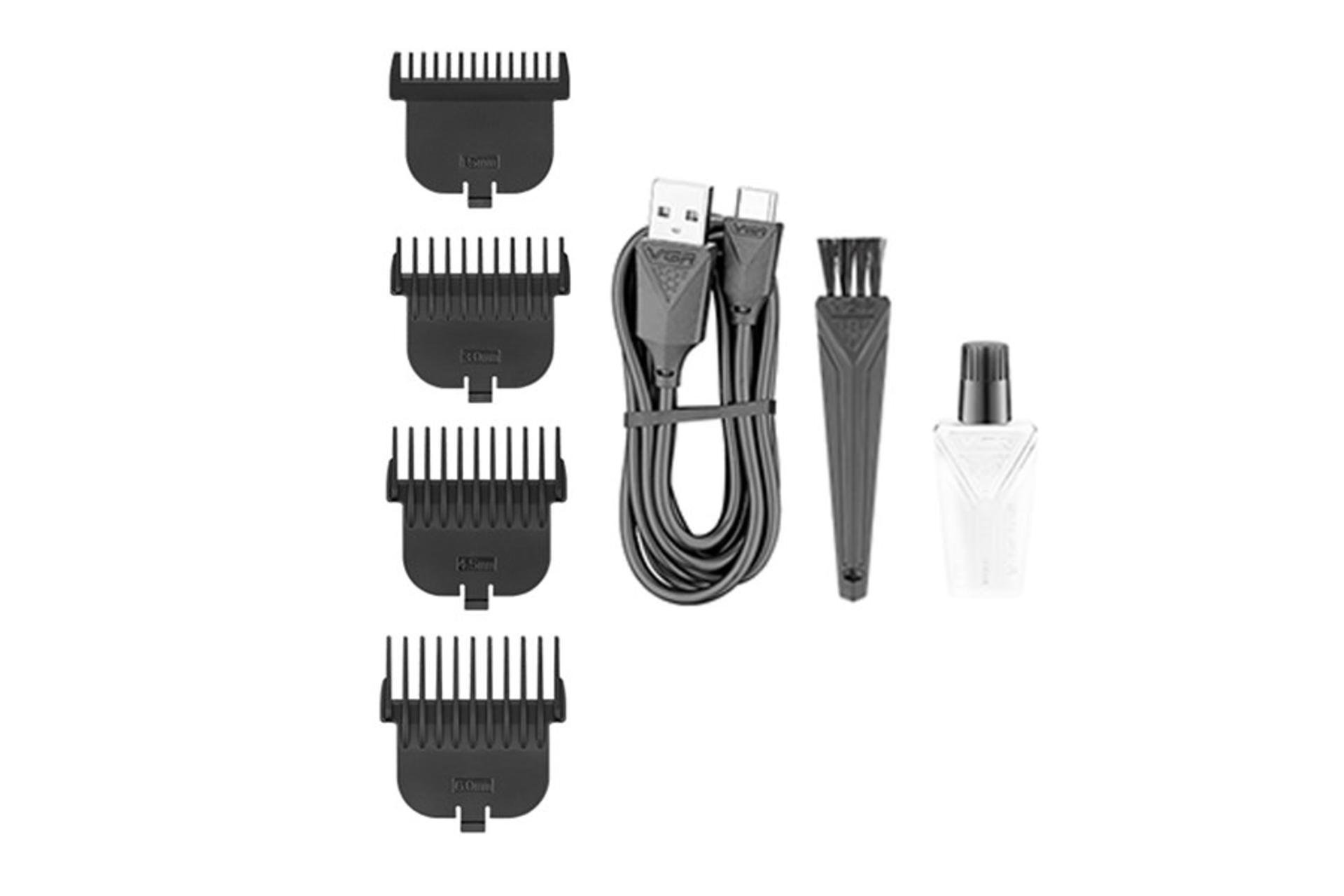 ماشین اصلاح و ریش تراش وی جی آر VGR V-972 شانه ها و لوازم همراه