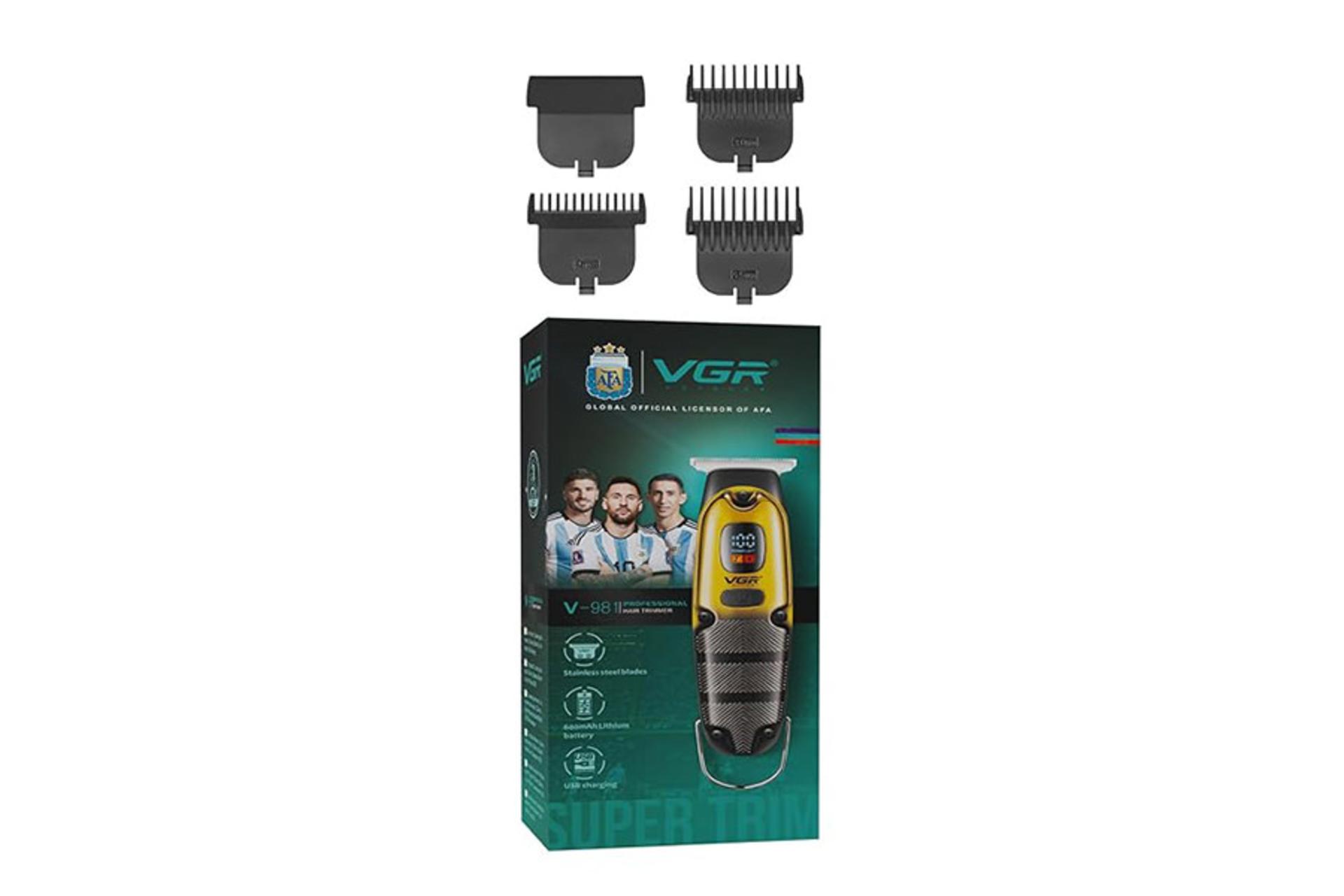 ماشین اصلاح وی جی آر VGR V-981 نمای بسته بندی و شانه ها