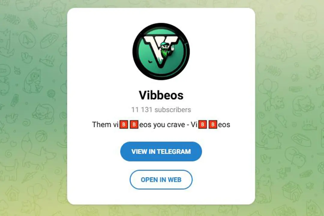 صفحه ورود به کانال تلگرام Vibbeos