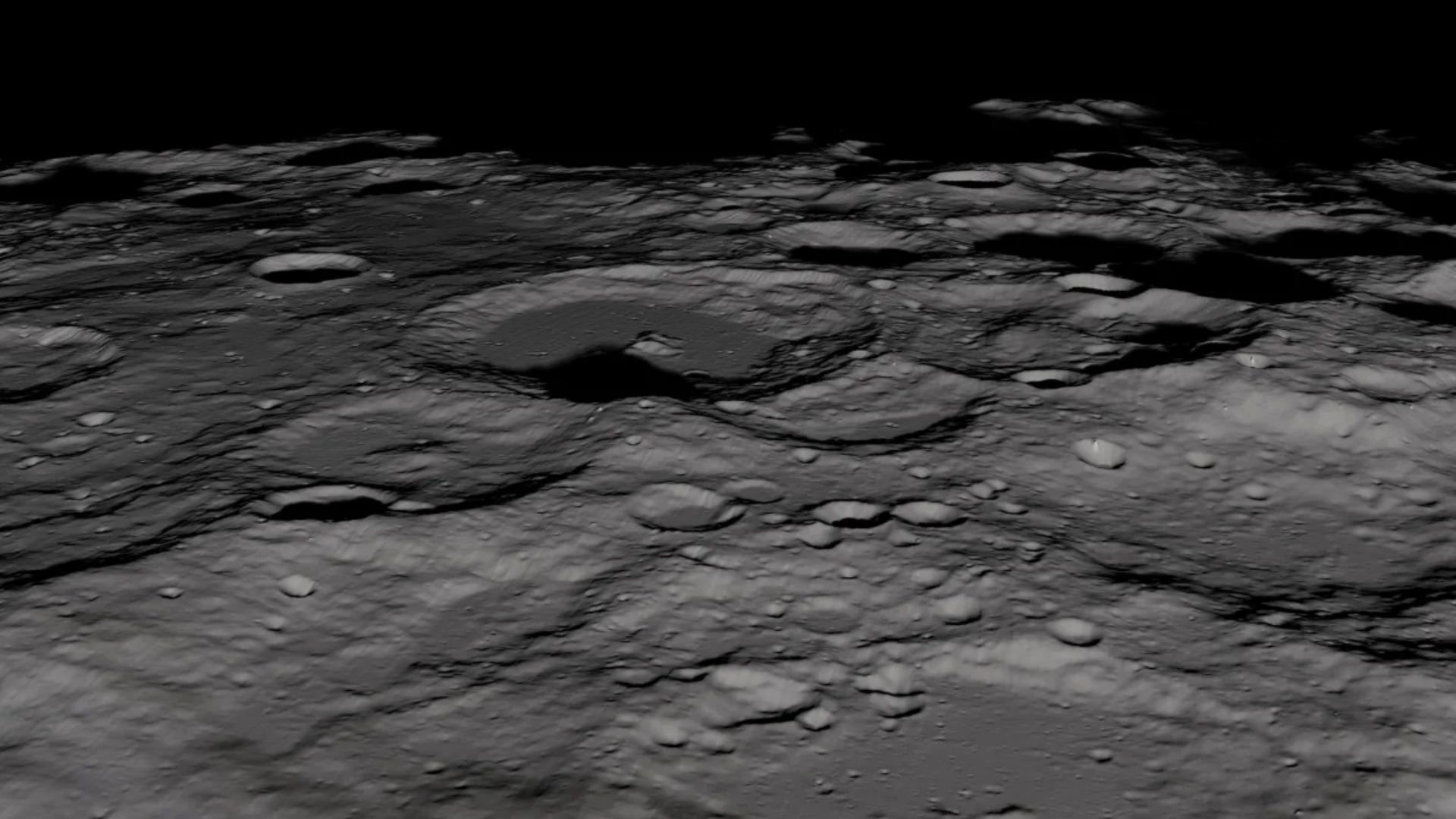 سطح قطب جنوب قمری از نگاه مدارگرد شناسایی ماه ناسا