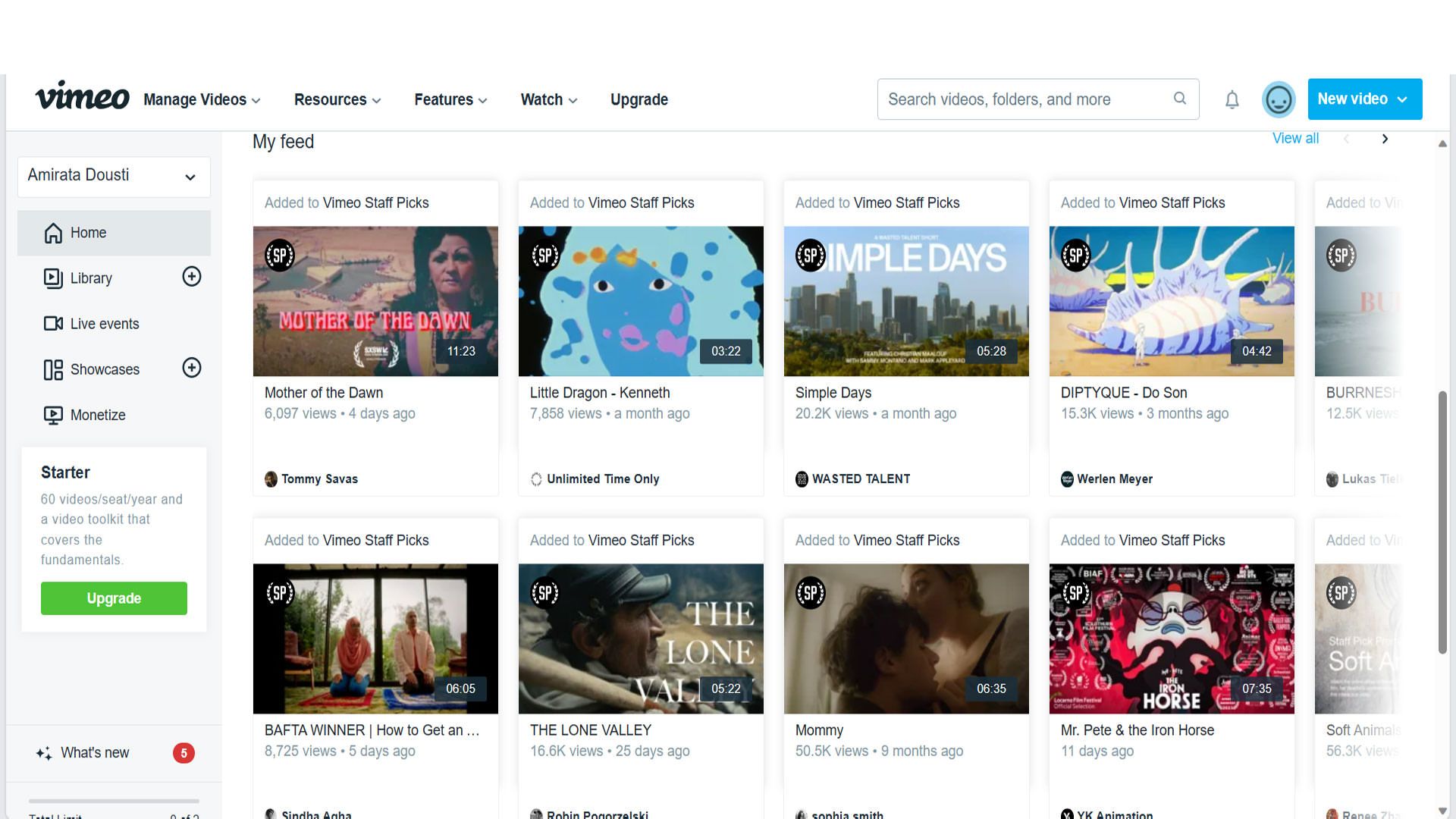 اسکرین شات وبسایت Vimeo