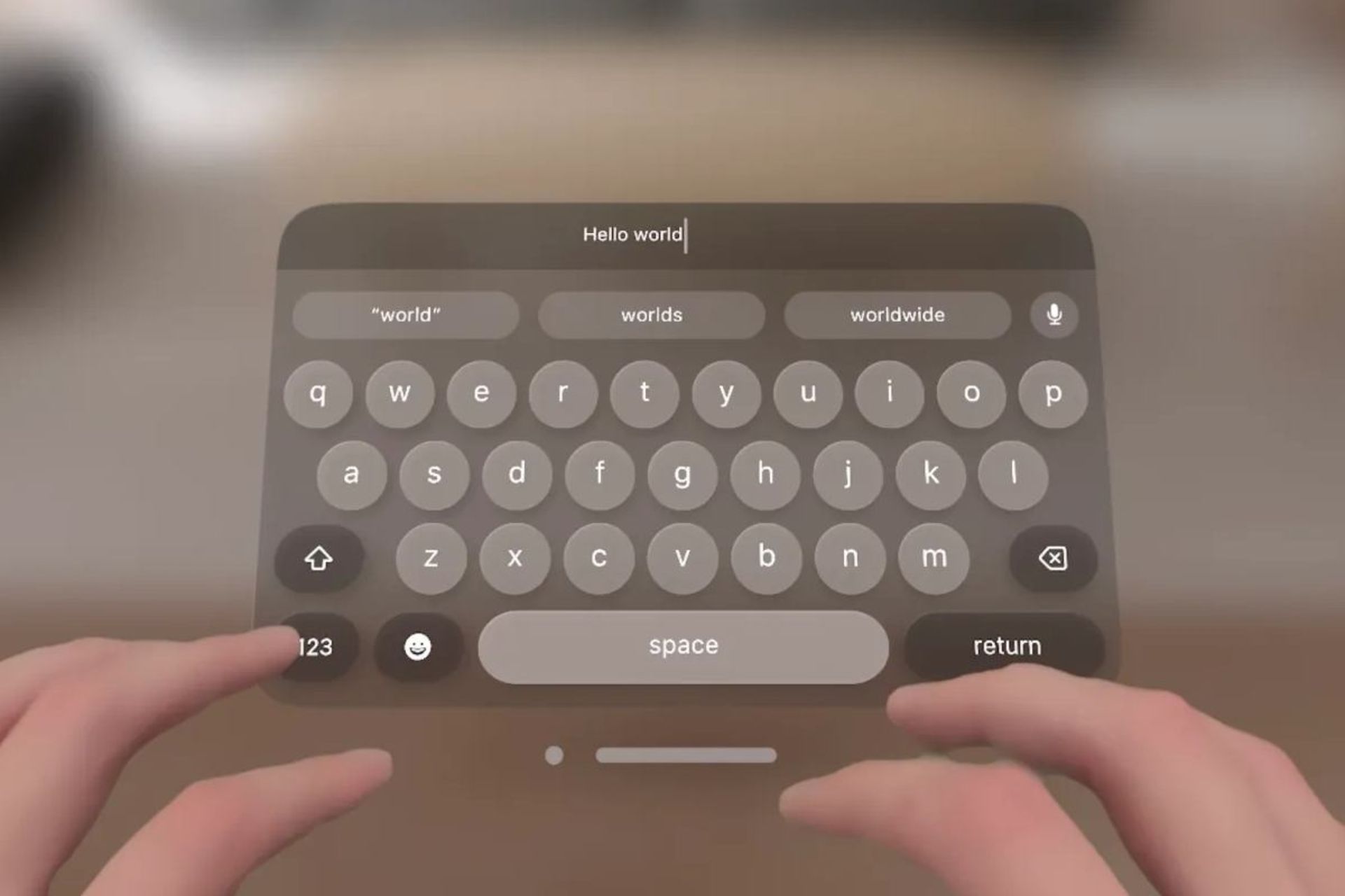 کیبورد مجازی ویژن پرو