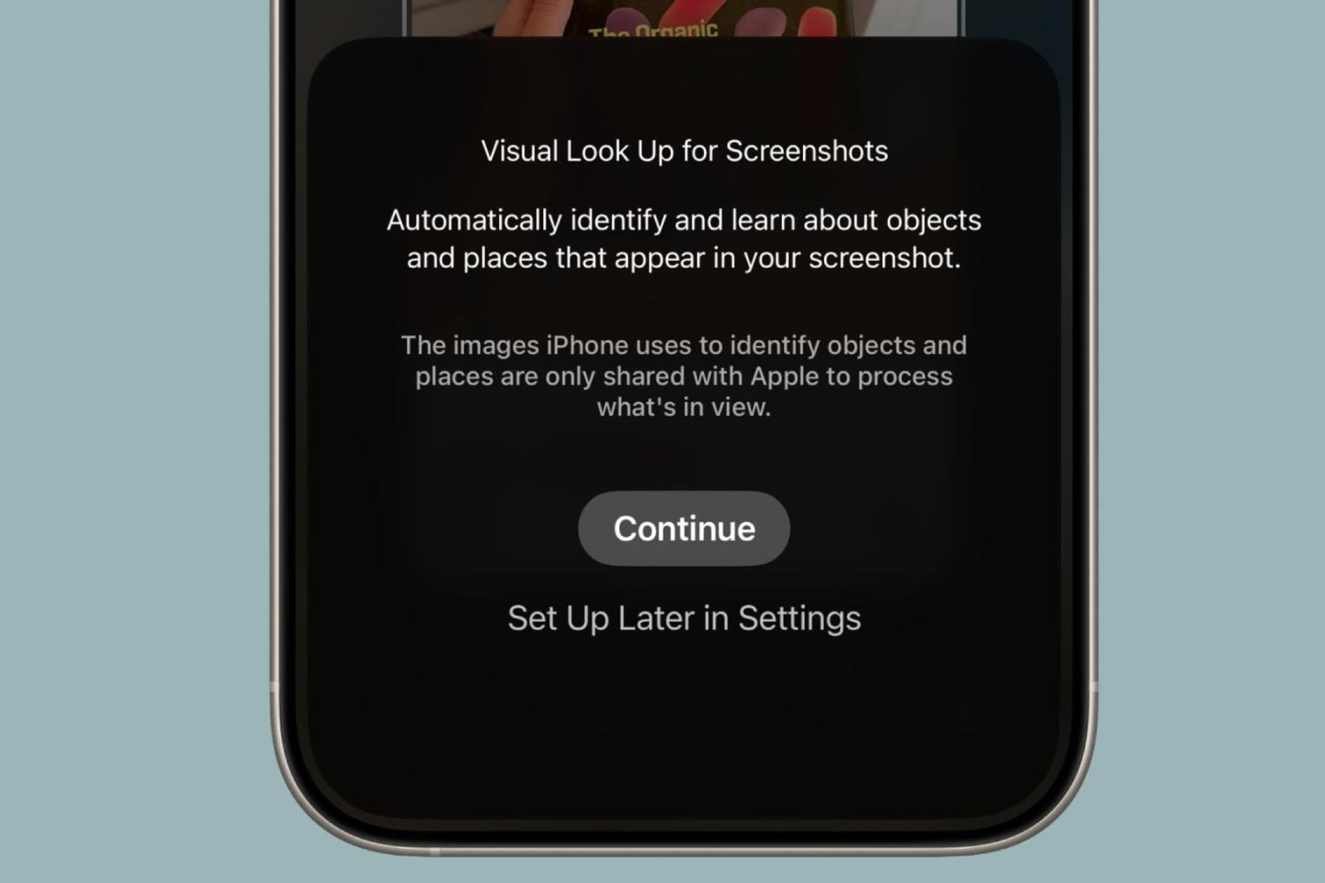 قابلیت  Visual Intelligence