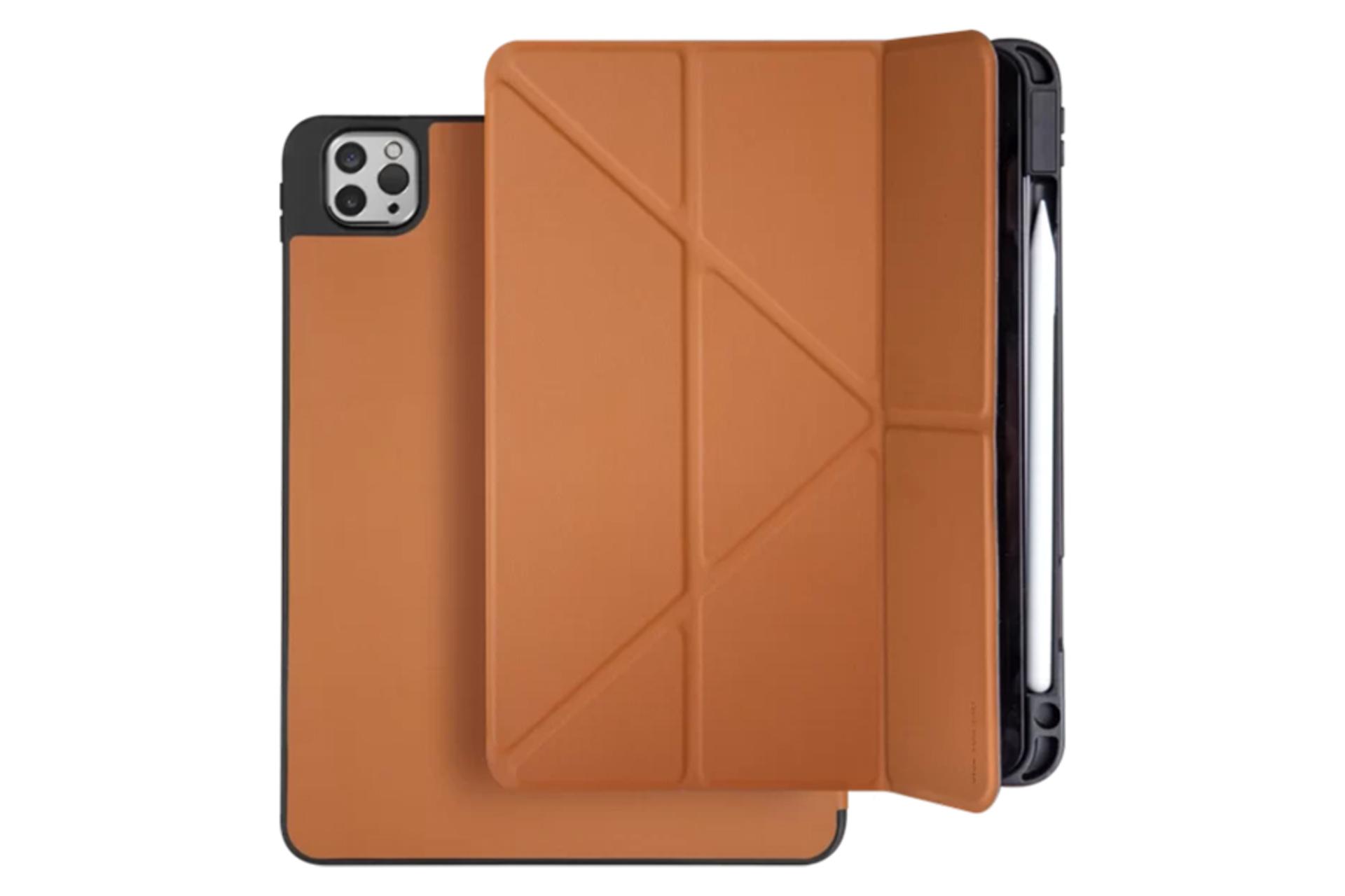 رنگ قهوه ای قاب تبلت کیف کلاسوری ویوا مادرید مدل Elegante مناسب اپل iPad Pro 12.9 2022 / 2021
