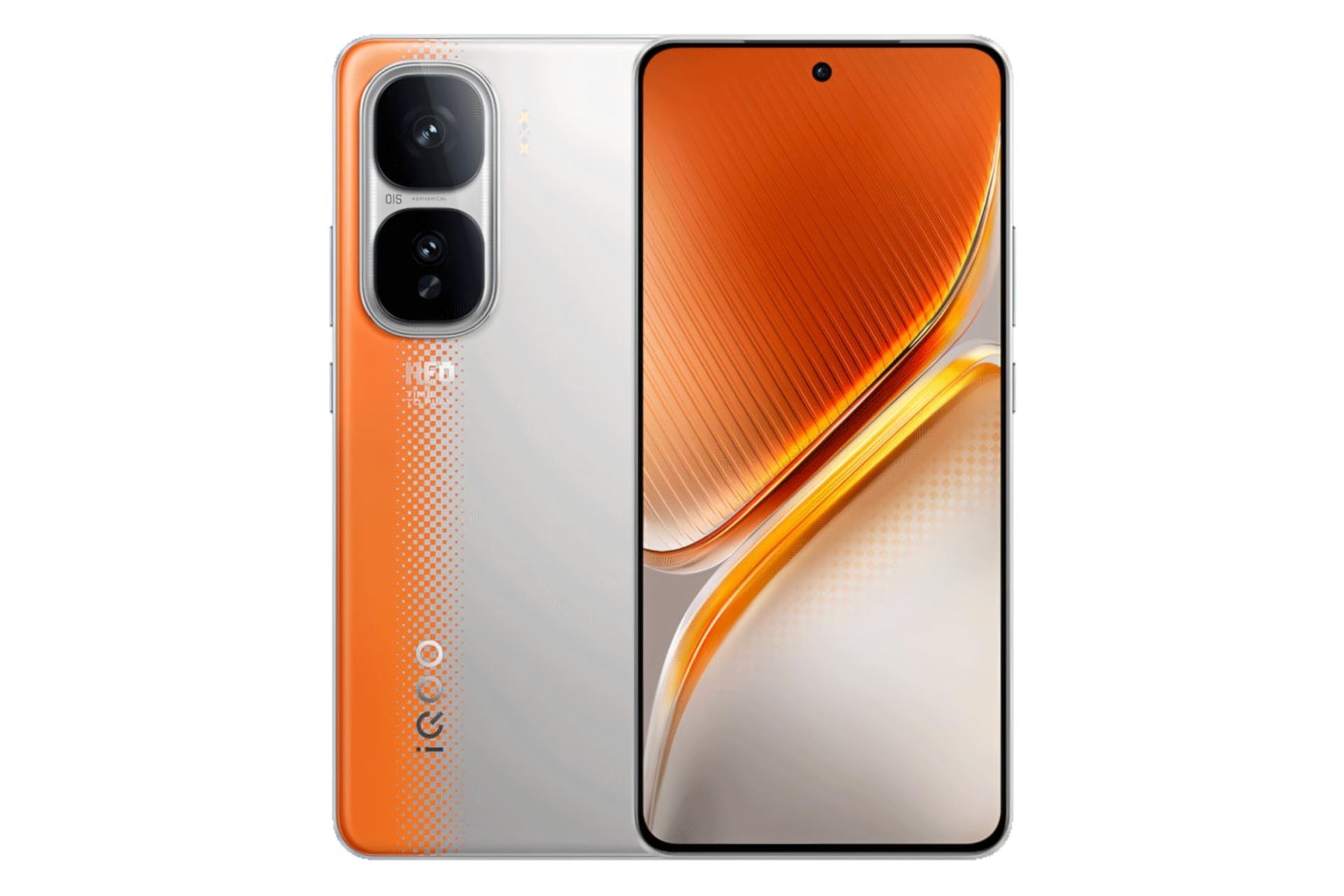 پنل جلو و پشت گوشی موبایل iQOO Neo10 پرو ویوو نسخه چین خاکستری و نارنجی / vivo iQOO Neo10 Pro China
