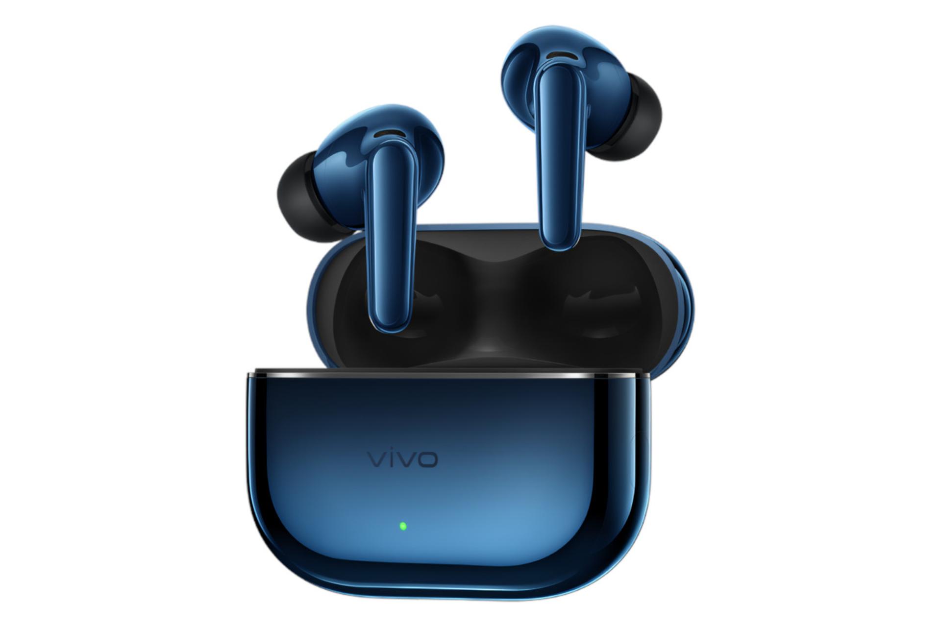 نمای جانبی ایرباد بی سیم ویوو vivo TWS 5 Hi-Fi آبی تیره