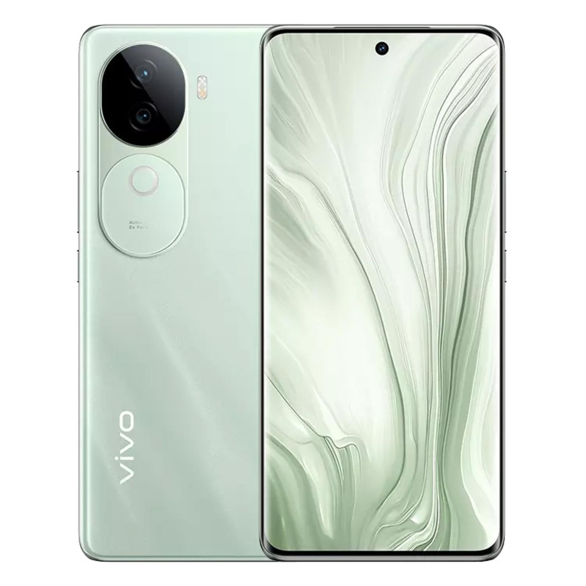 نمای پشت و جلو گوشی ویوو V40e رنگ سبز