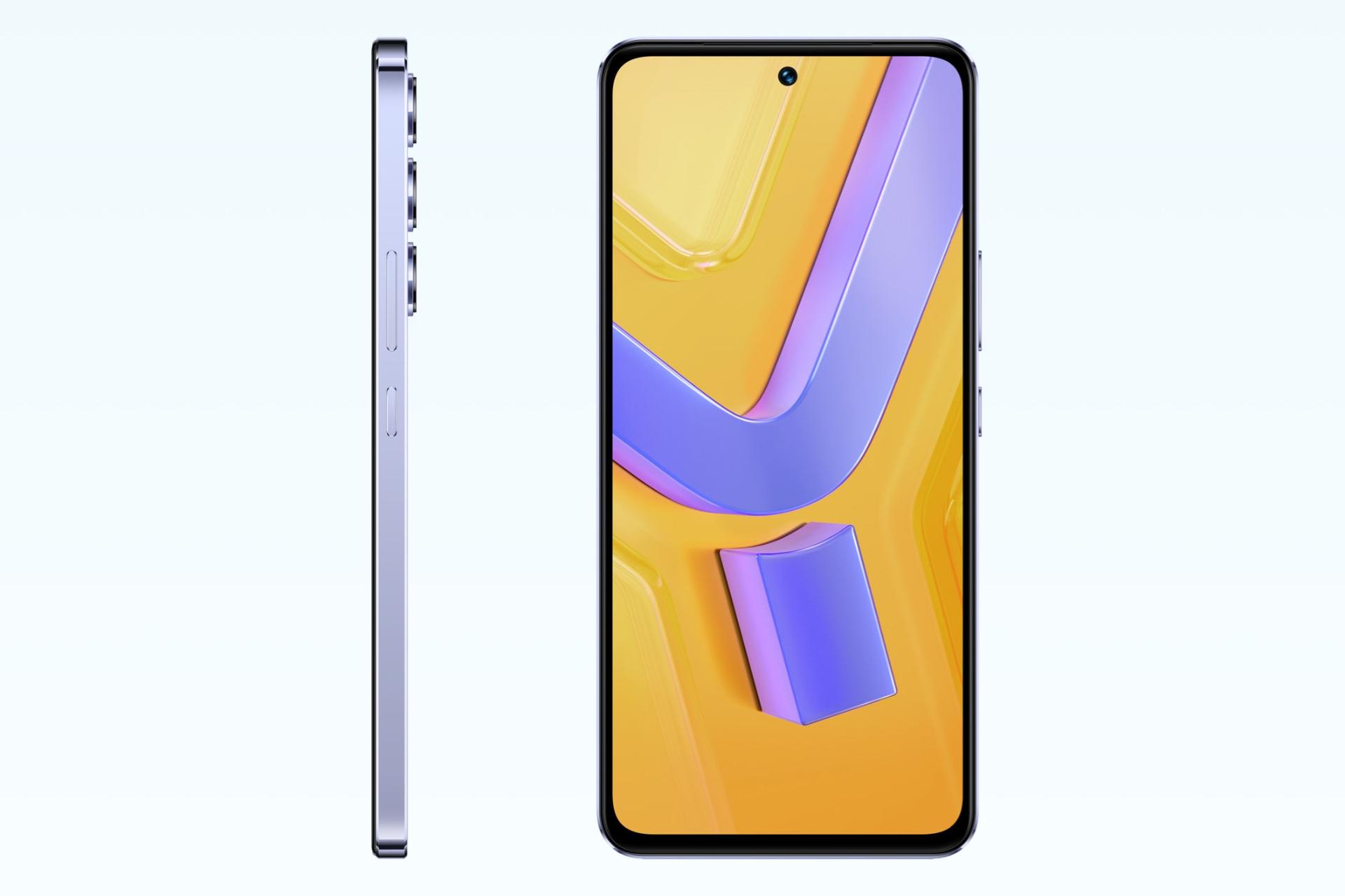 پنل جلو و لبه کناری گوشی موبایل Y100 ویوو نسخه اندونزی بنفش / vivo Y100 IDN