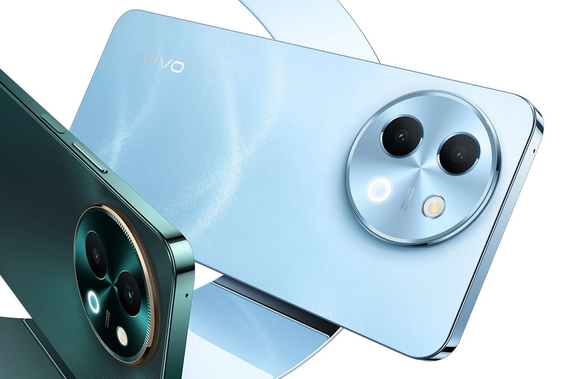 گوشی ویوو Y38 5G در رنگ‌های آبی آسمانی و یشمی