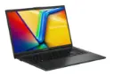 نیمرخ لپ تاپ Vivobook Go 15 OLED E1504G ایسوس با نمایش کیبورد و پورت‌های لبه سمت چپ رنگ مشکی