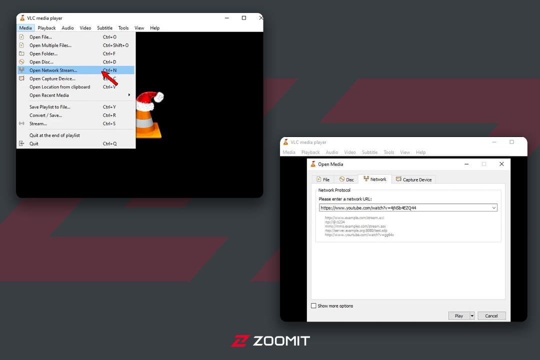 مراحل افزودن ویدئوی یوتیوب به VLC