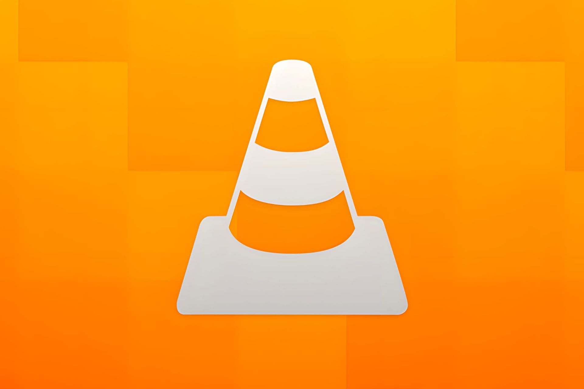 لوگو آیکون VLC Media Player / وی ال سی مدیا پلیر در پس زمینه نارنجی