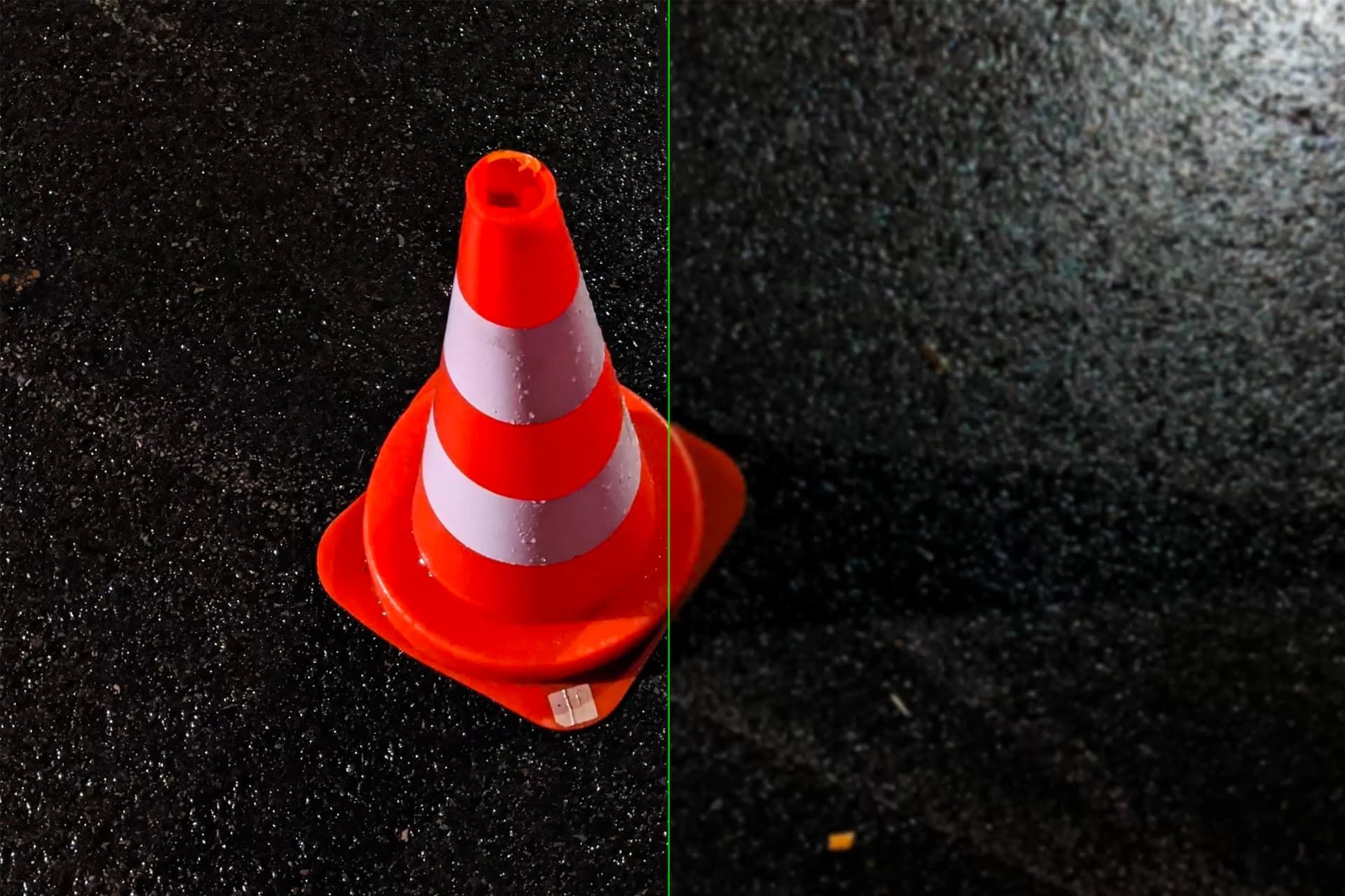 مخروط ترافیکی راهنمایی رانندگی روی جاده