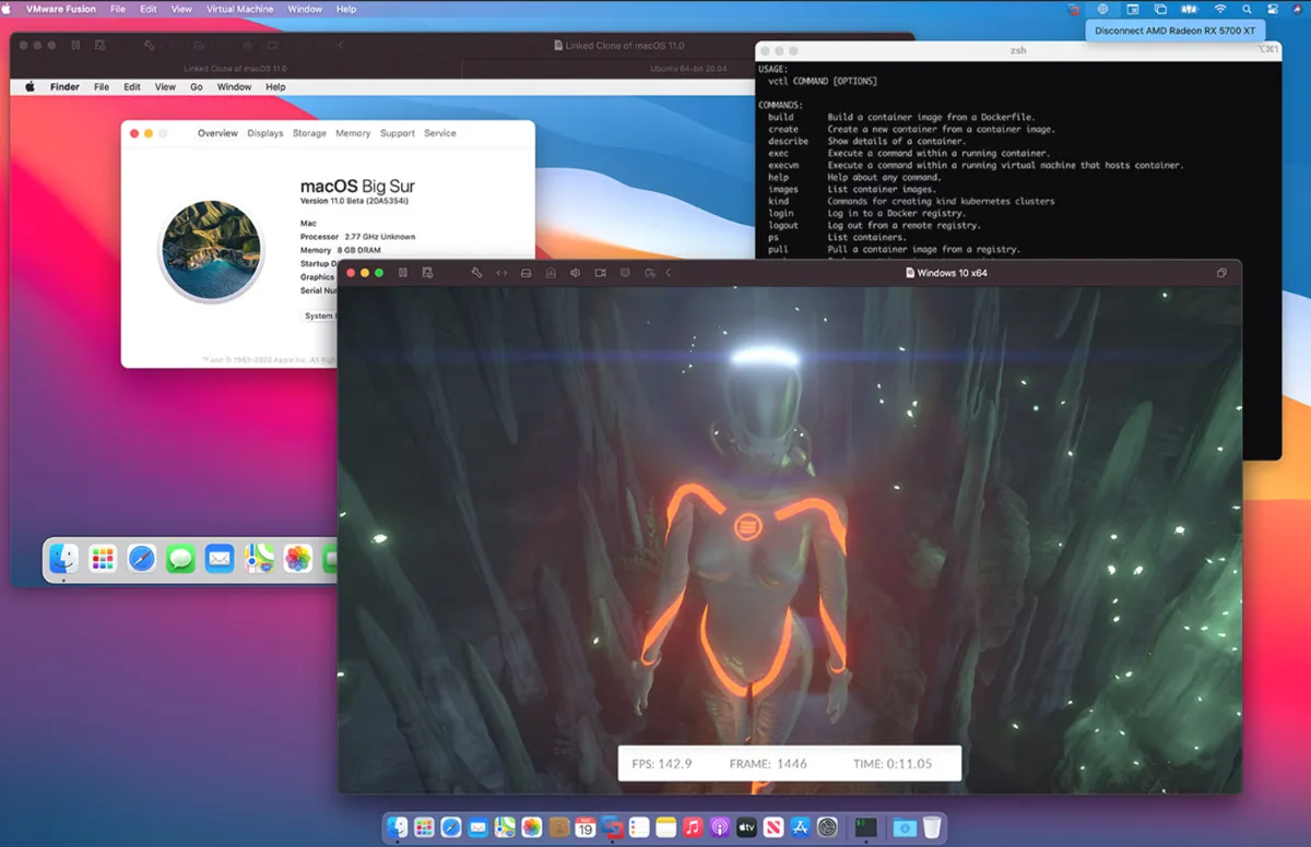 Running VMware fusion player virtual machine on macOS