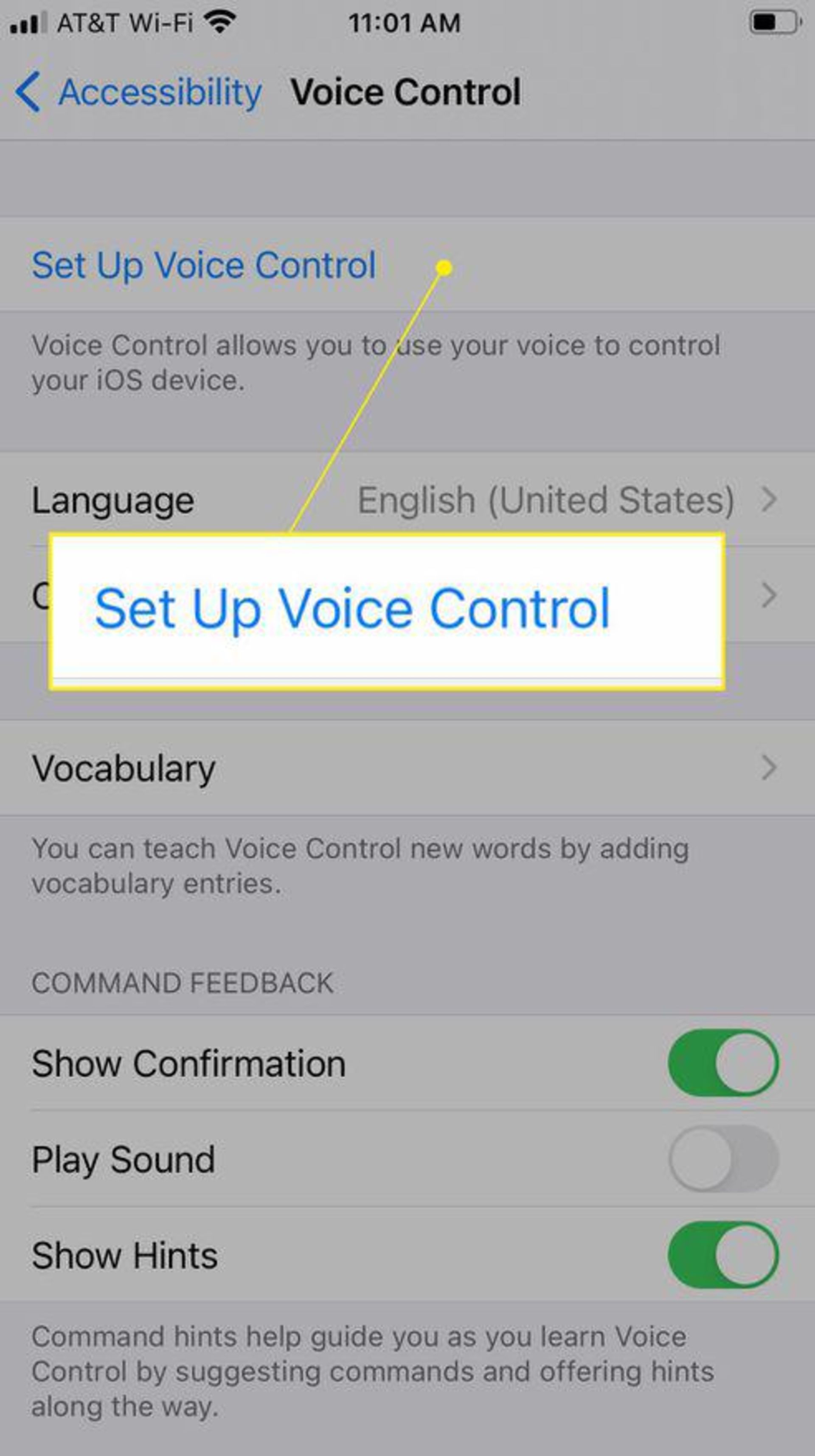 فعالسازی قابلیت Voice Control آیفون