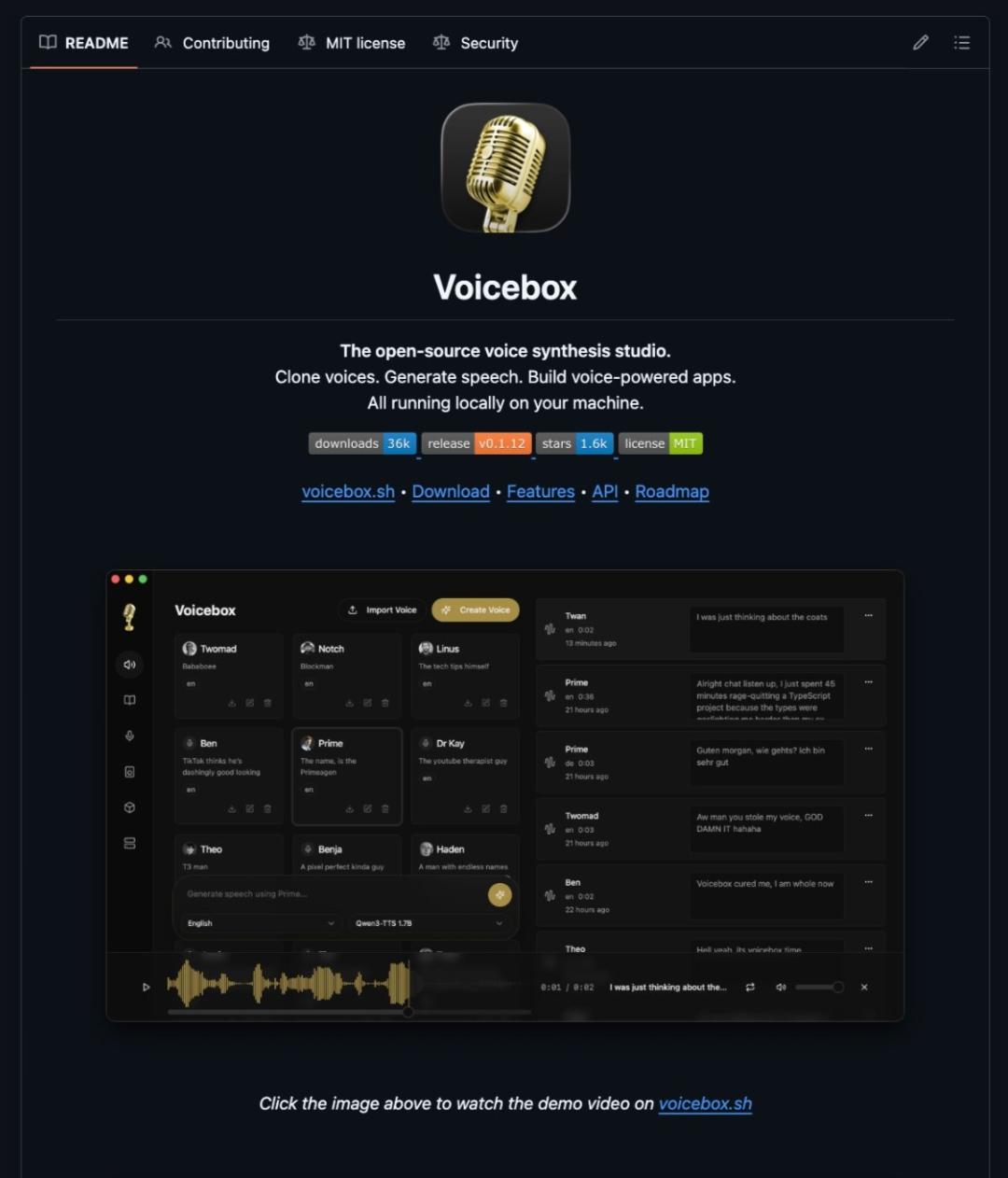 محیط نرم‌افزار VoiceBox