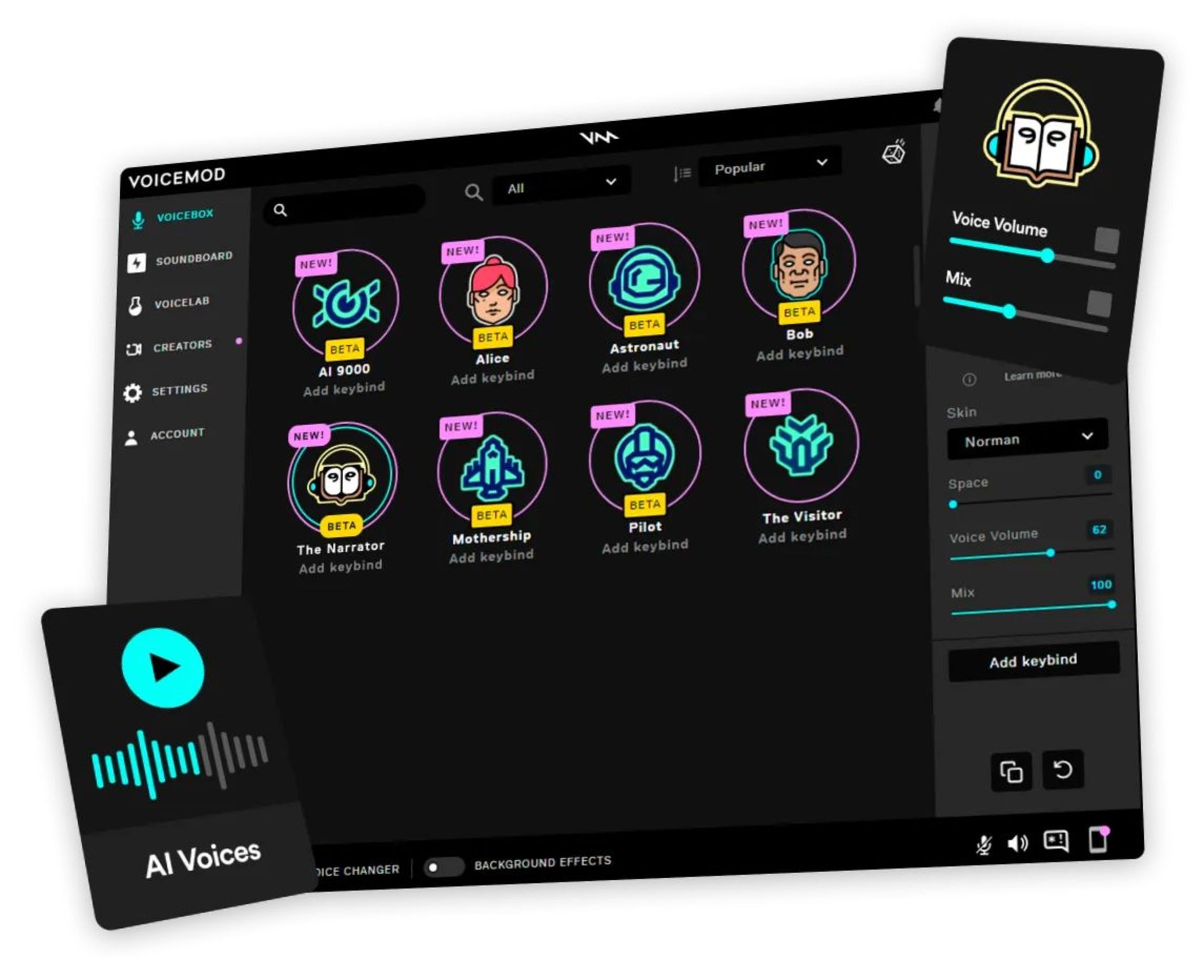 برنامه هوش مصنوعی ساخت صدا Voicemod