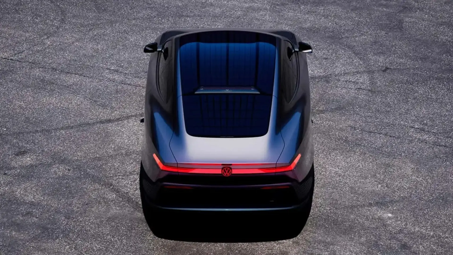 نمای عقب خودروی مفهومی فولکس‌واگن (Volkswagen) Mission Efficiency با چراغ‌های قرمز