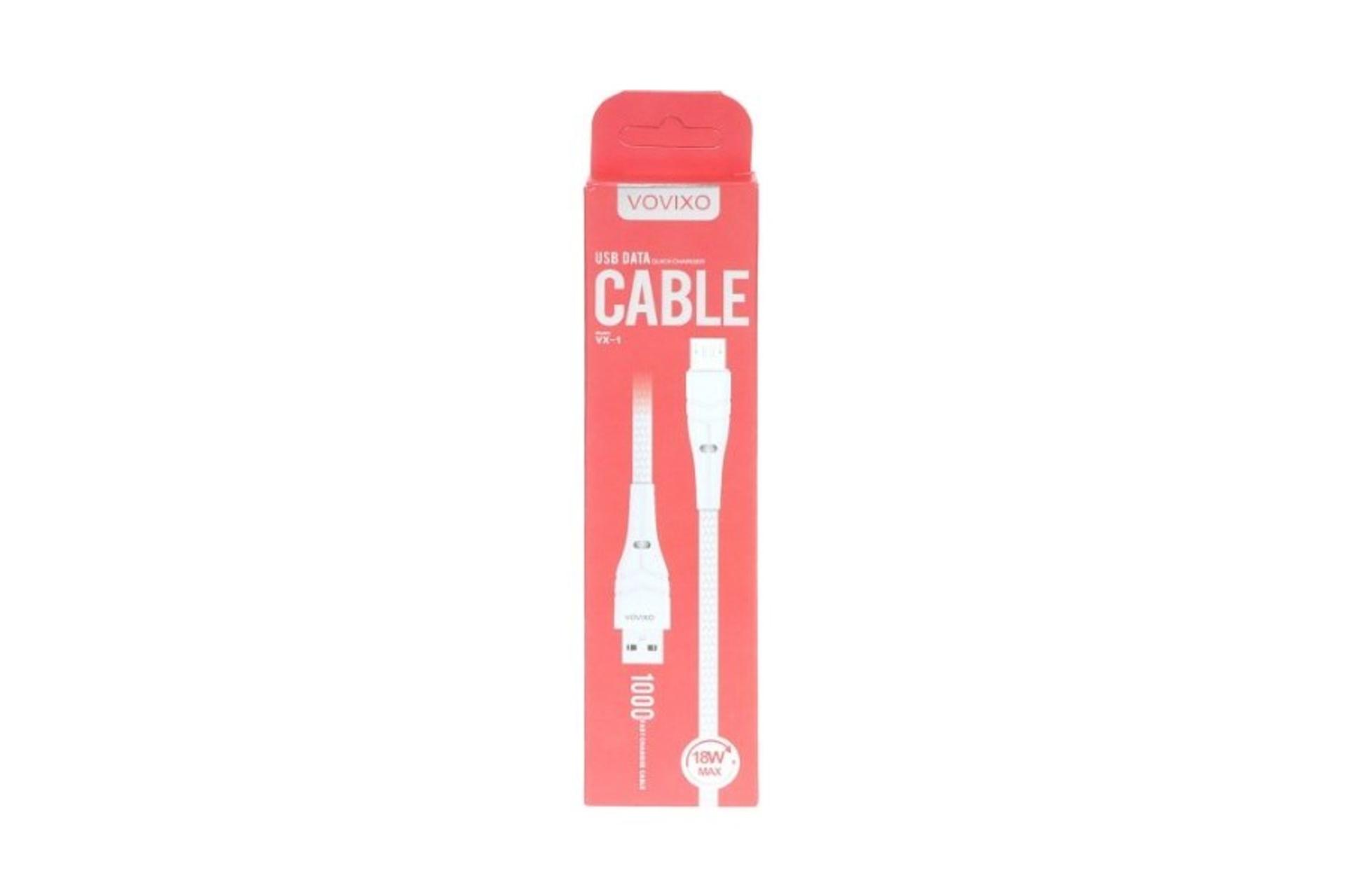 جعبه کابل شارژ USB وویکسو Type-A به Micro-USB مدل VX-1 با طول 1 متر