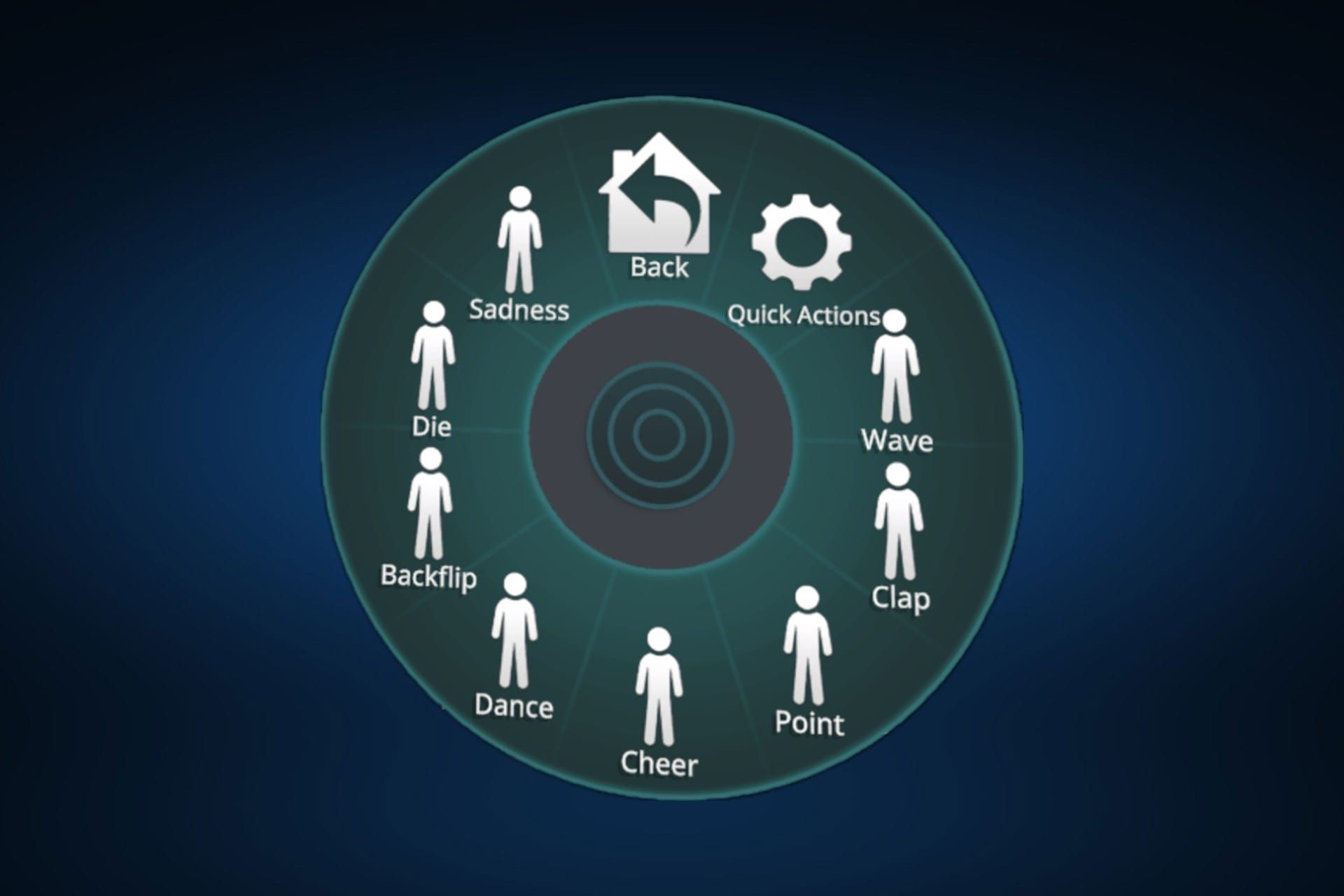 اکسپرشن های اکشن منو در وی آر چت