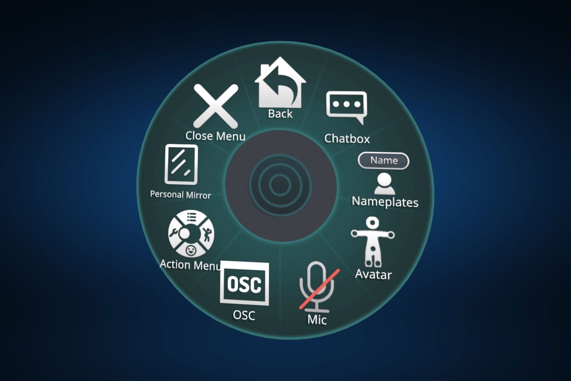 آپشن های اکشن منو در وی آر چت