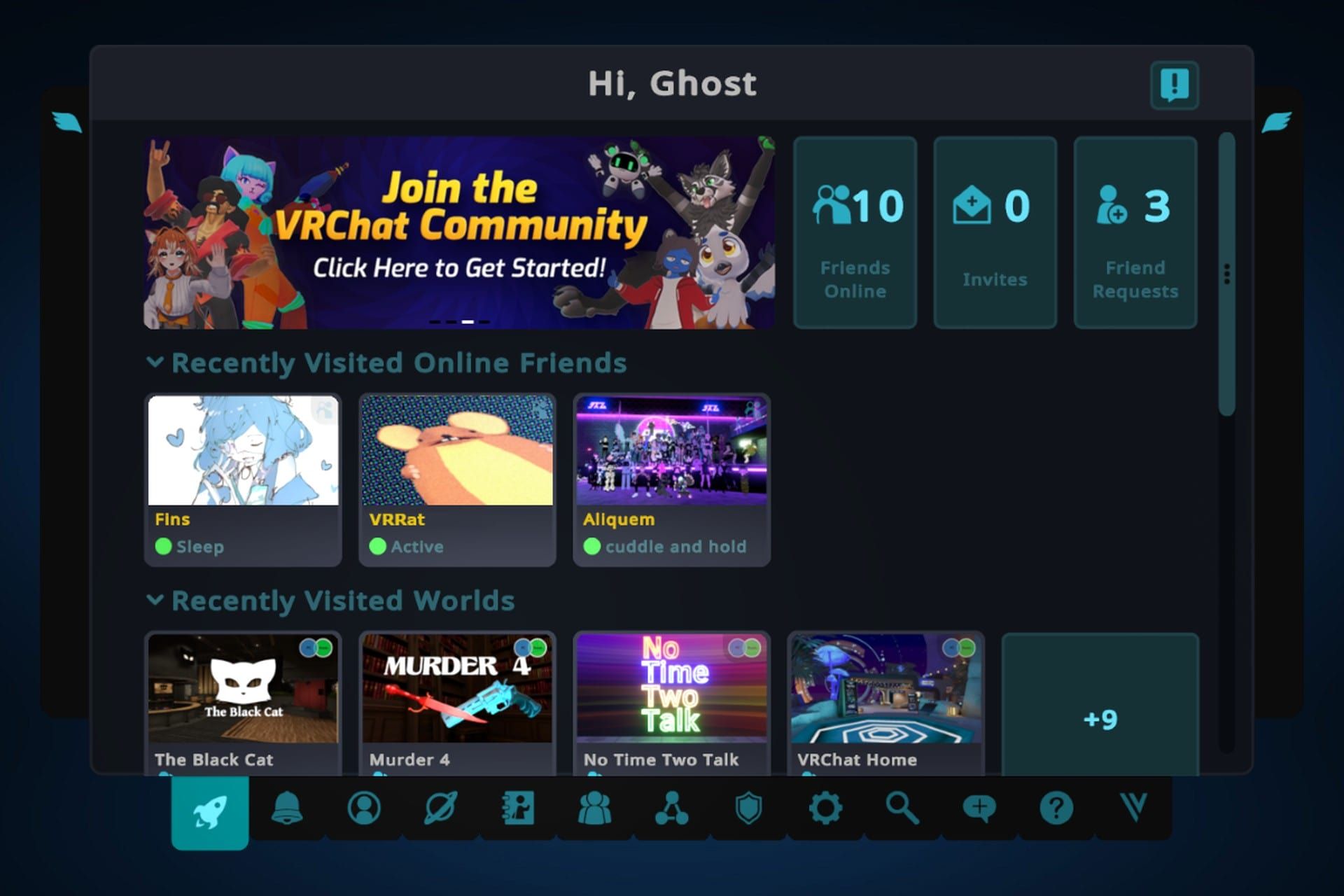 لانچ پد در منوی اصلی  وی آر چت