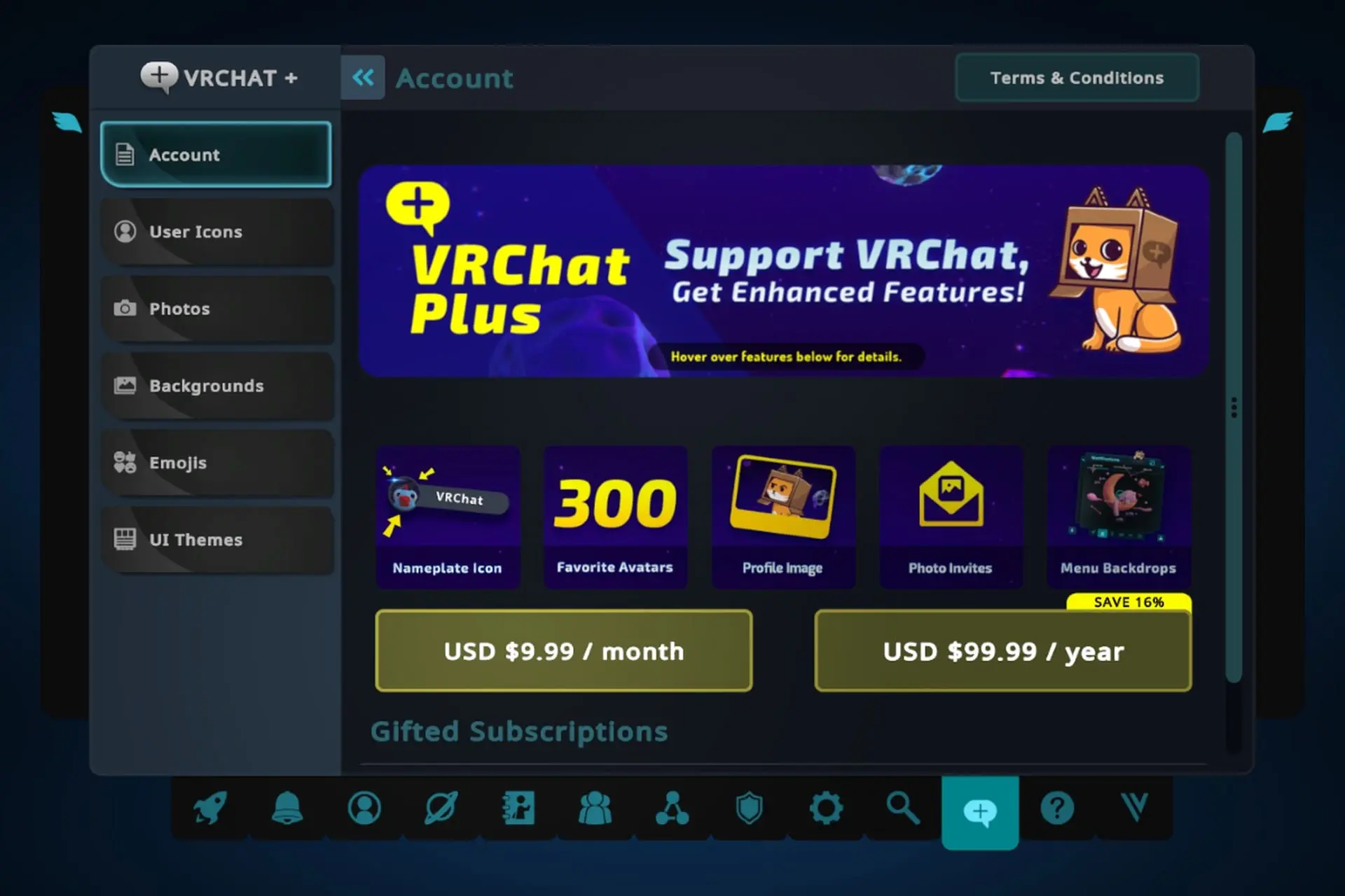 بخش VRChatدر منوی اصلی  وی آر چت