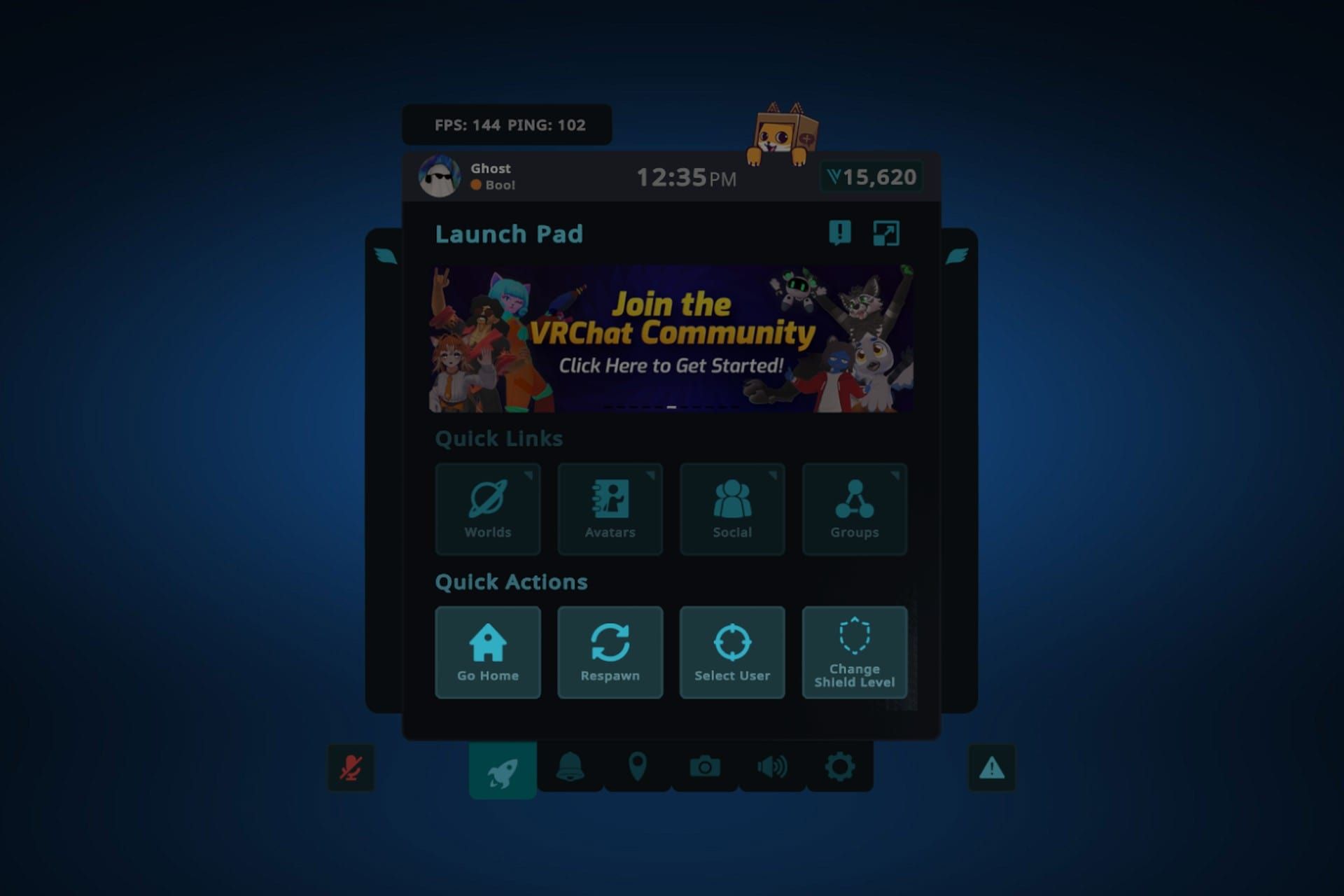 منوی Quick Actions در وی آر چت