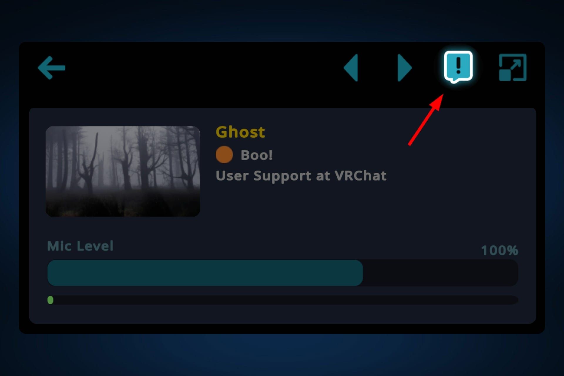 دکمه‌ی Report در وی آر چت