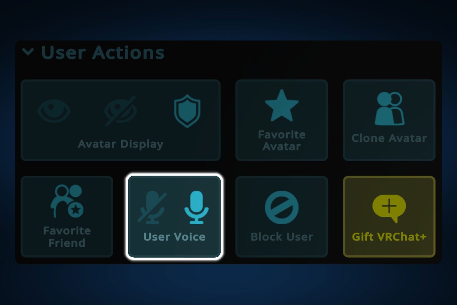 دکمه‌ی میوت کردن یوزر در وی آر چت