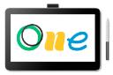 نمای کلی قلم نوری وکام One 13 Touch با نمایشگر روشن به همراه قلم