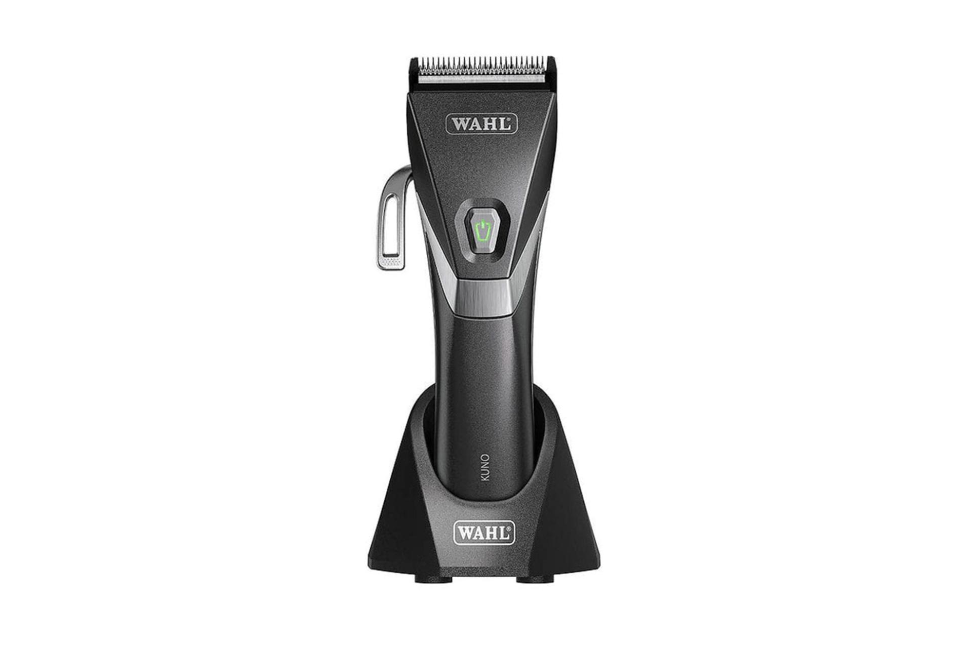 ماشین اصلاح وال Wahl Kuno نمای جلو روی پایه شارژ