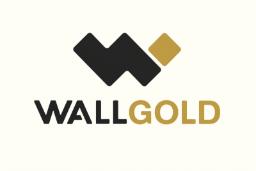 لوگوی شرکت وال‌گلد (WallGold) با نماد هندسی سیاه و طلایی