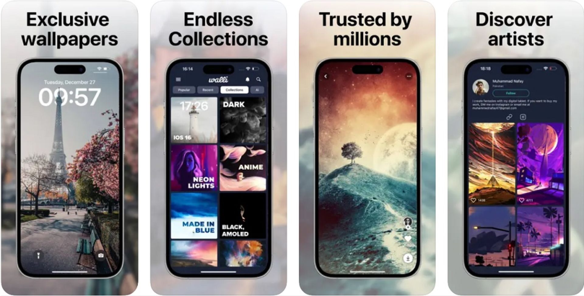 برنامه والپیپر آیفون walli