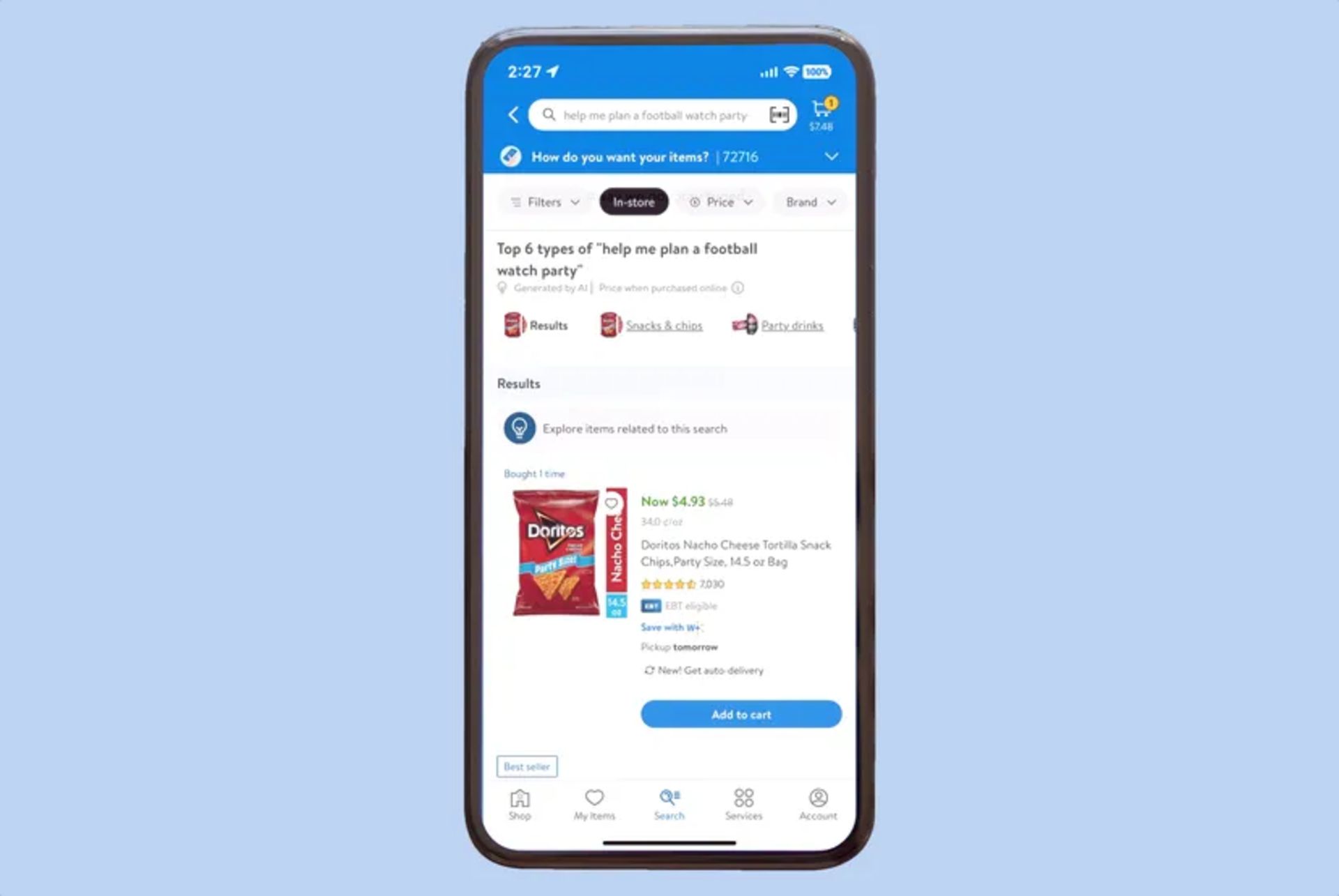 گوشی و اپ والمارت برای خرید با هوش مصنوعی