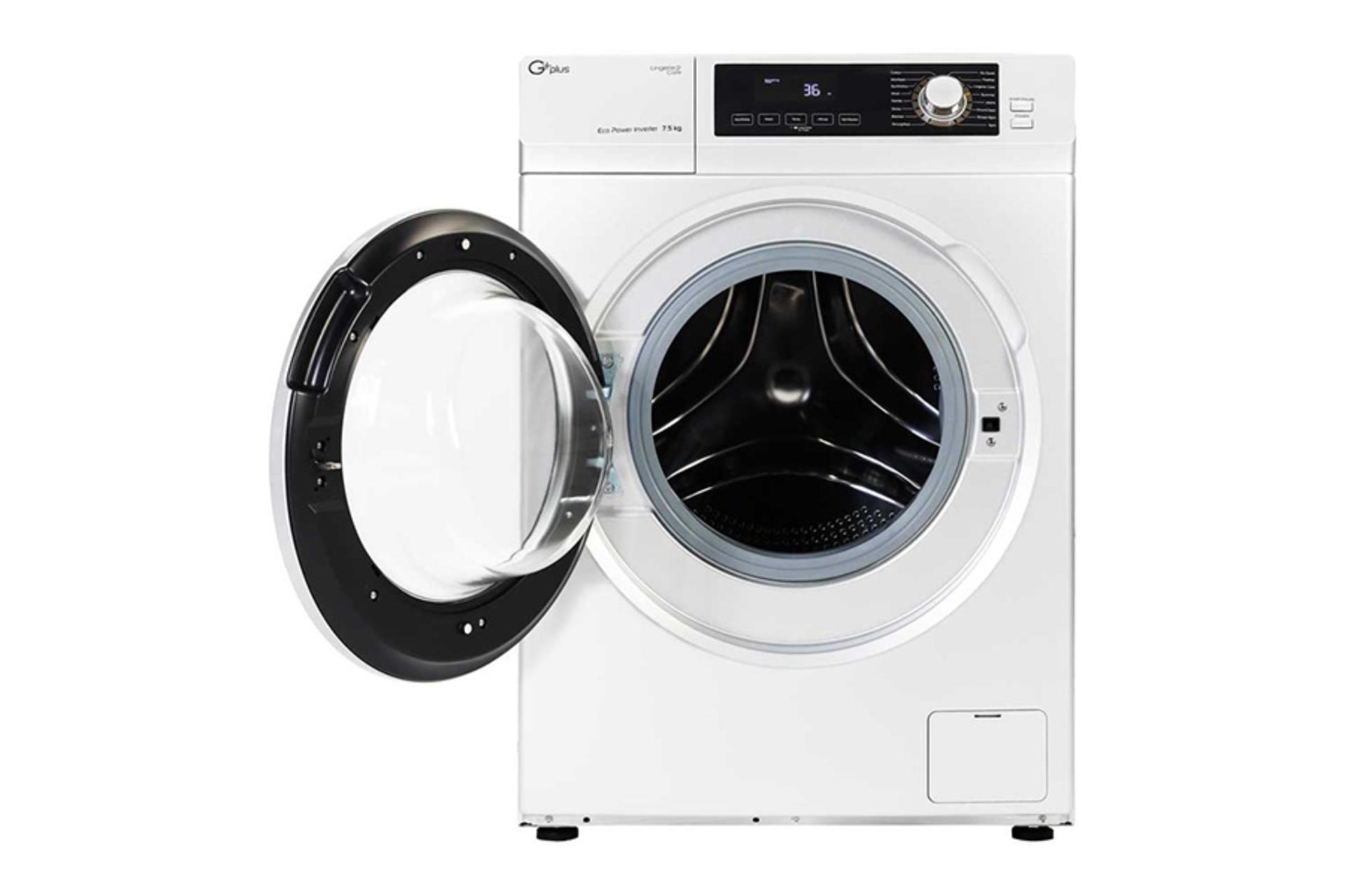 ماشین لباسشویی جی پلاس Gplus GWM-K7203 نمای جلو با درب باز