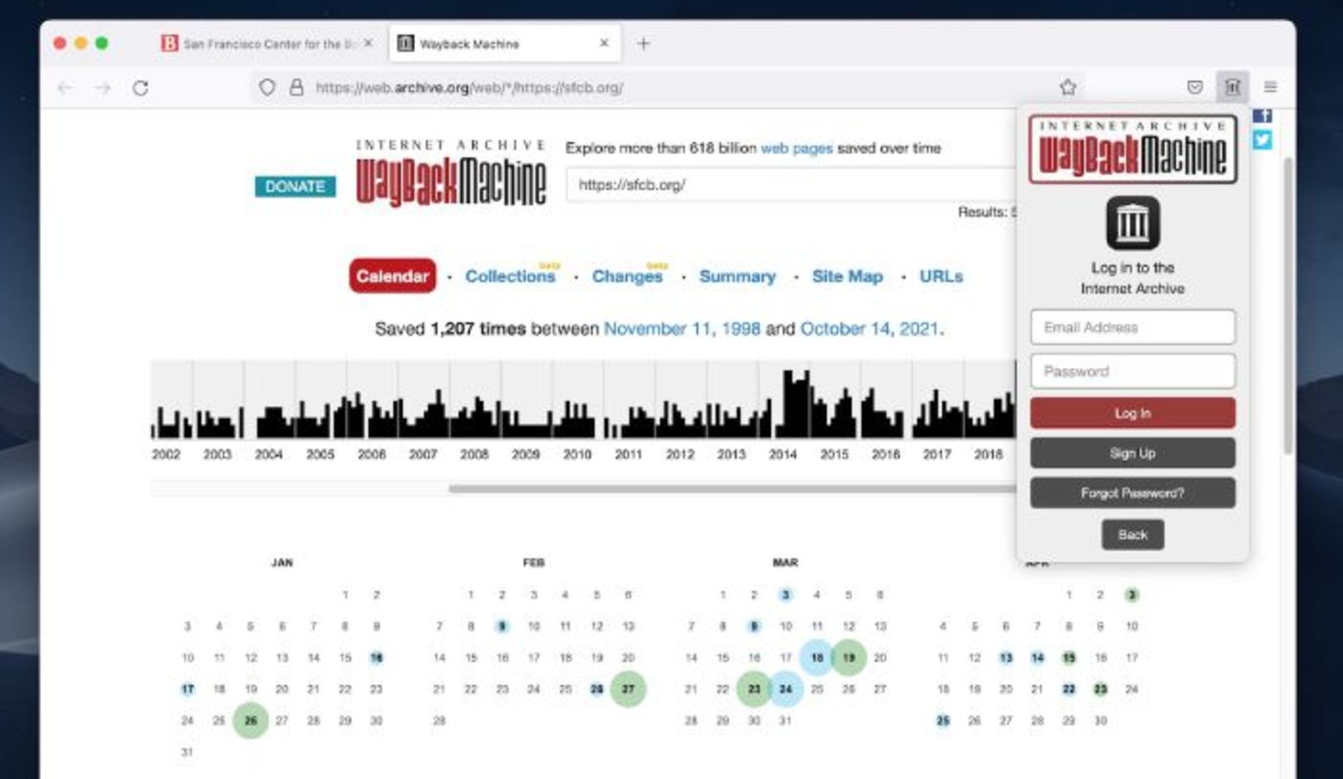 افزونه Wayback Machine فایرفاکس