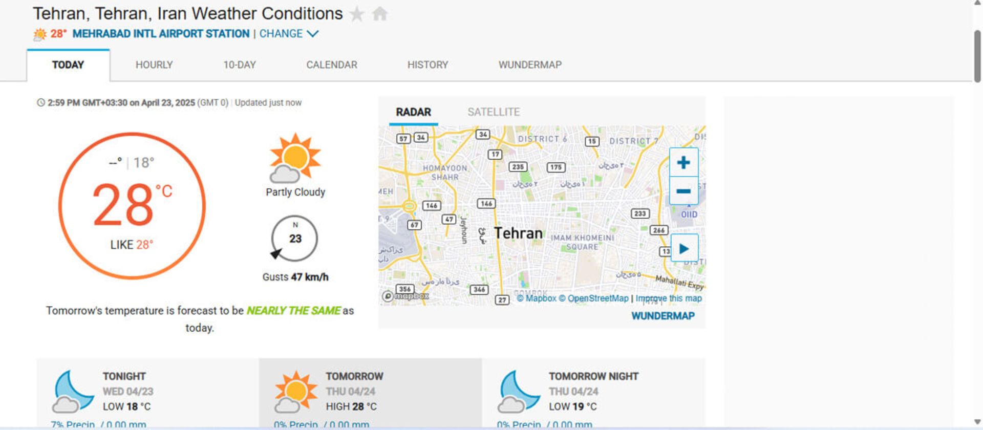 سایت هواشناسی Weather Underground