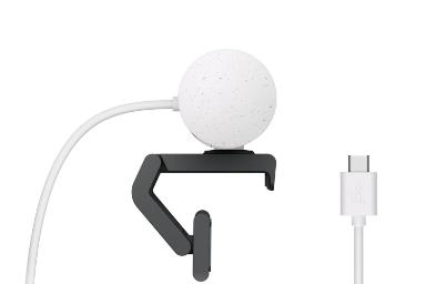 وبکم لاجیتک Logitech Brio 500 نمای جانبی و کابل اتصال USB Type C