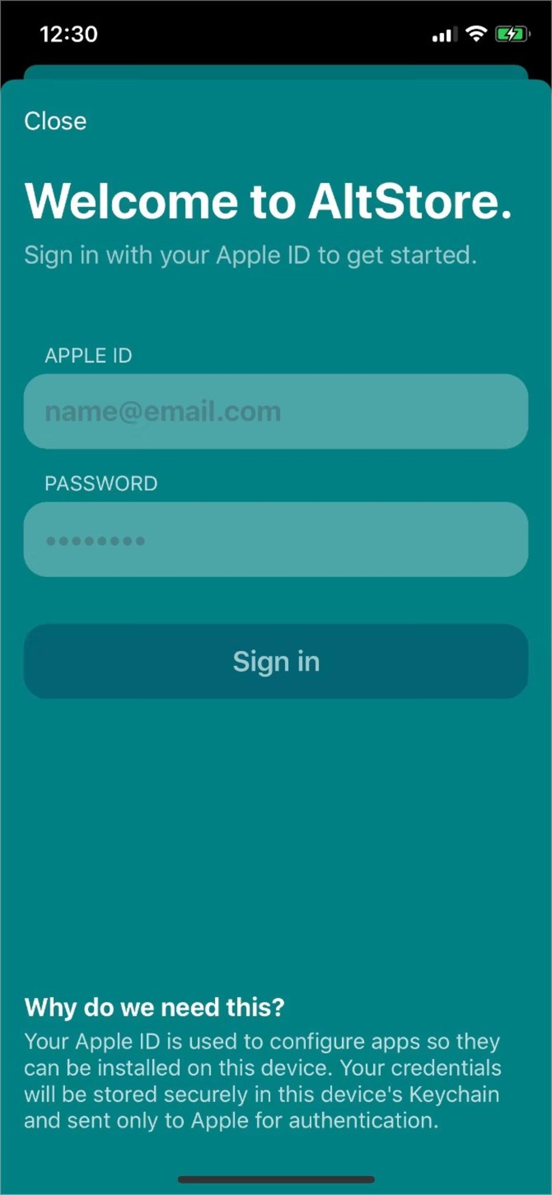 پروفایل AltStore در تنظیمات آیفون