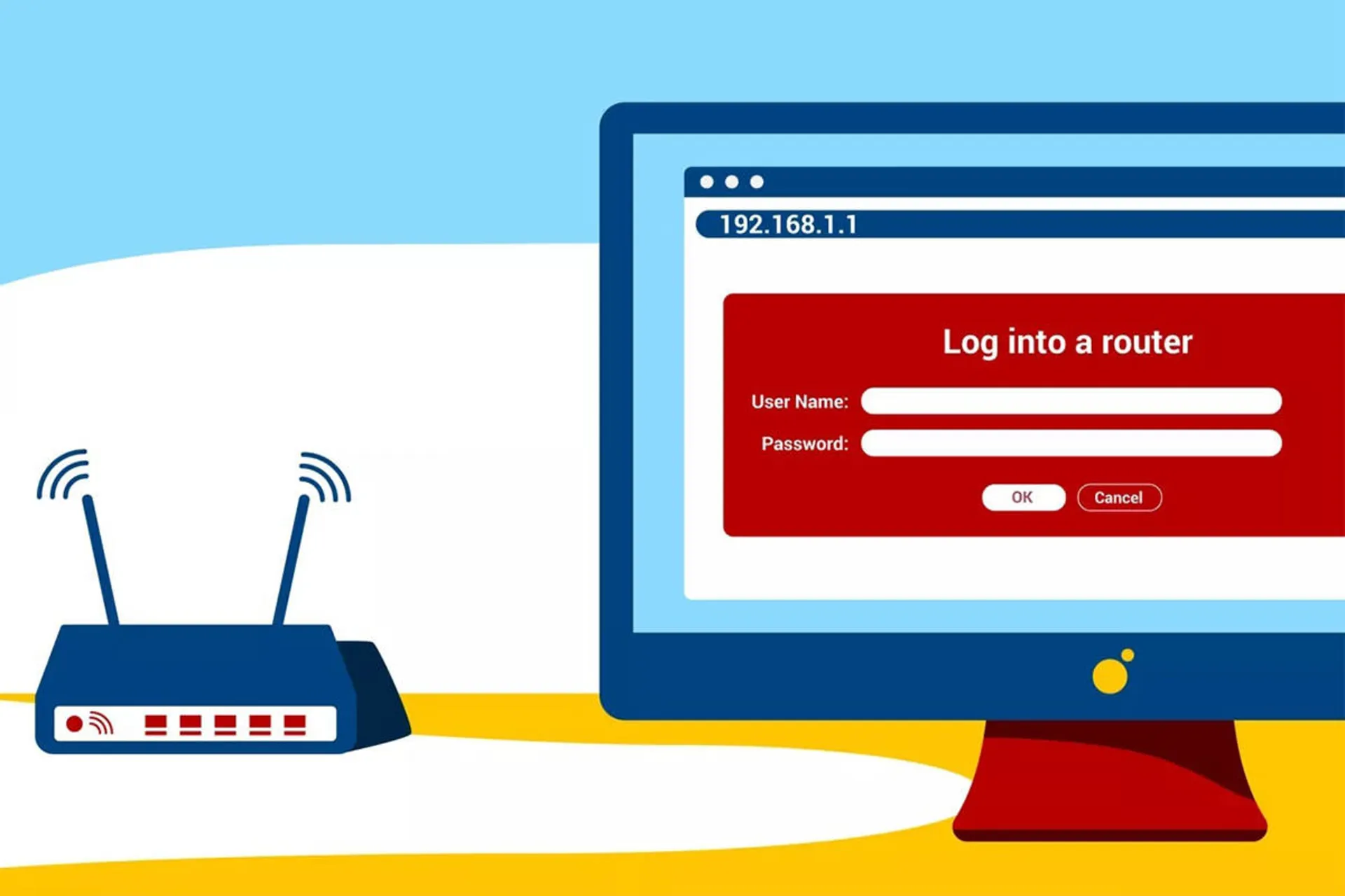 طرح گرافیکی مودم و مانیتور